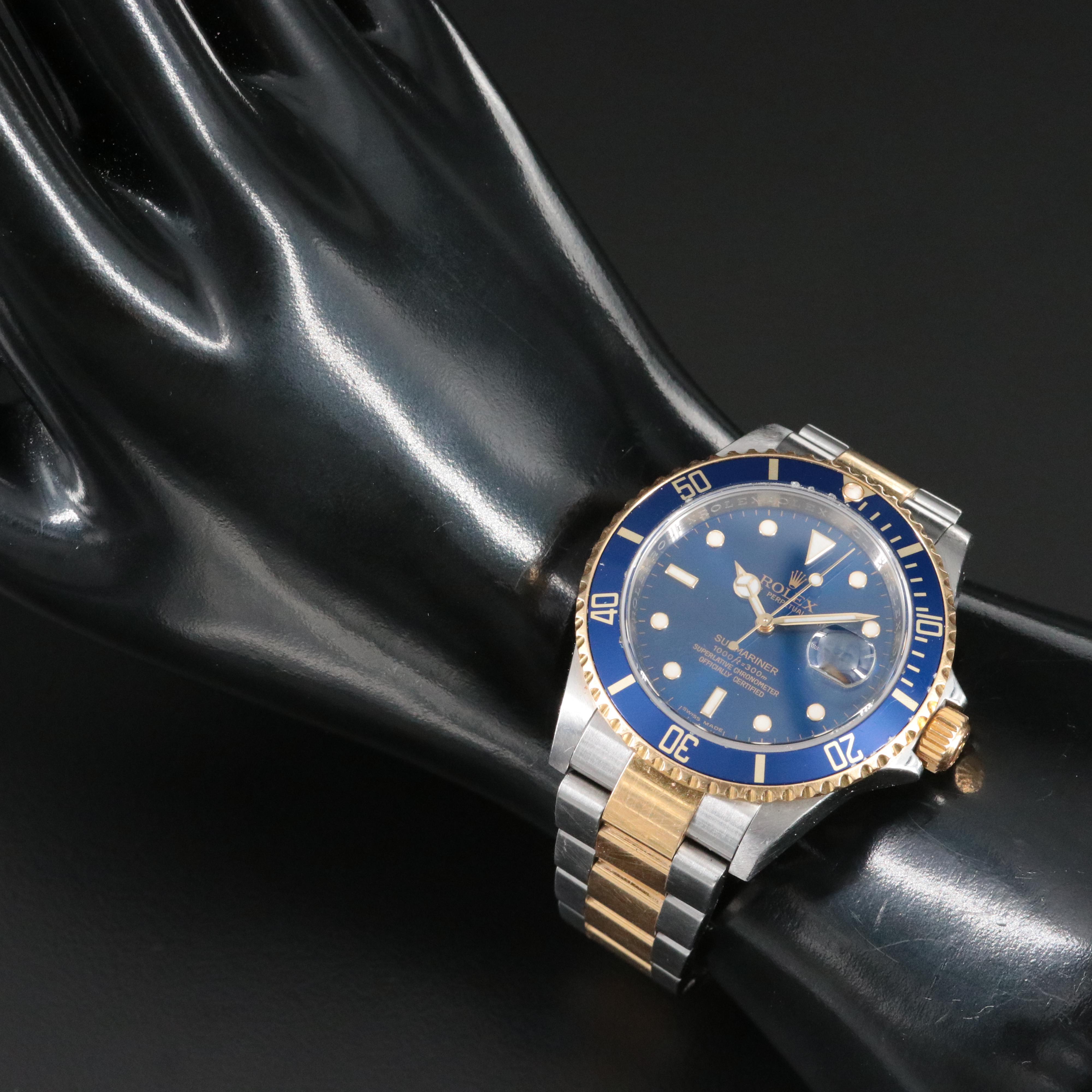 Rolex Submariner 16613 Blue 2007 Two Tone Watch
