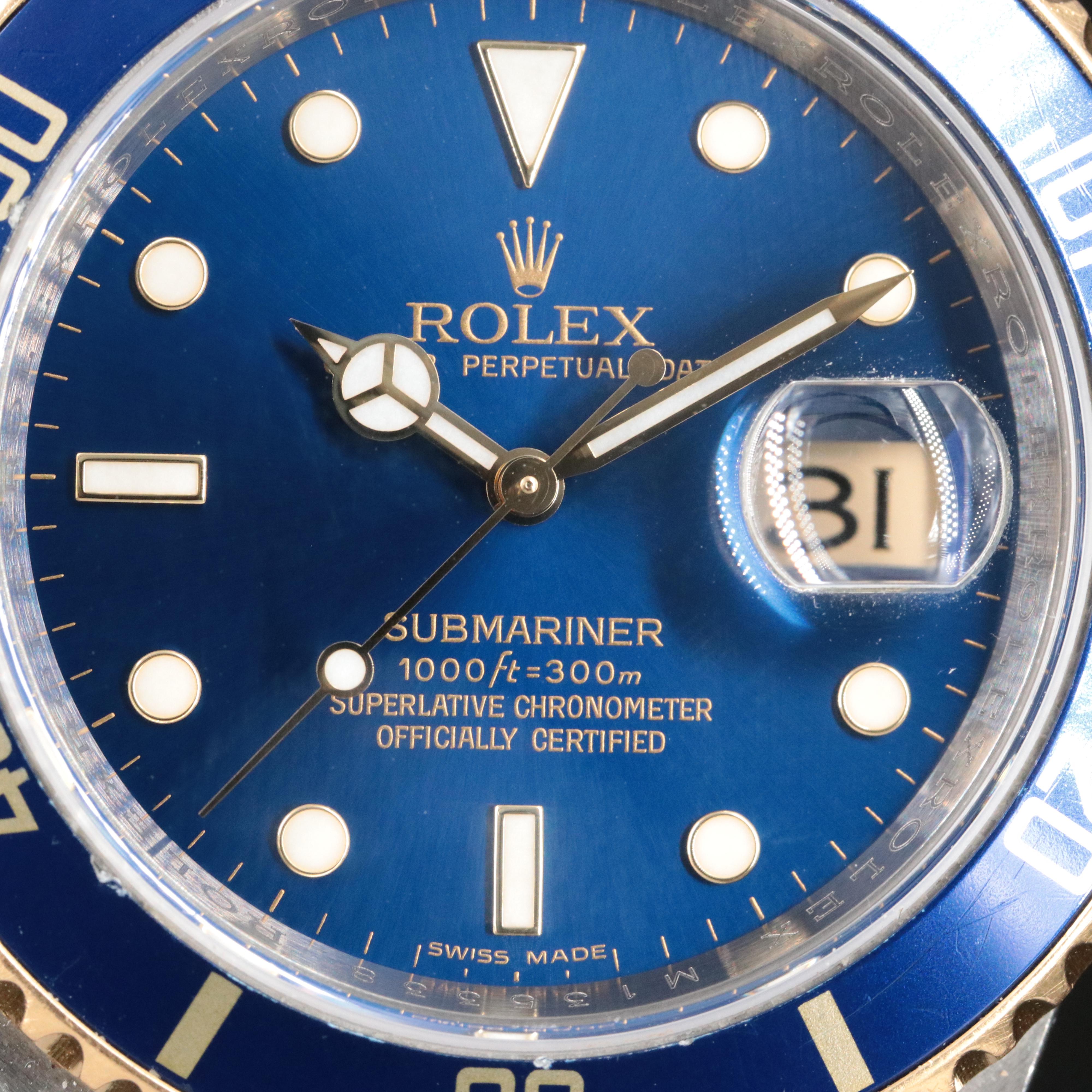 Rolex Submariner 16613 Blue 2007 Two Tone Watch
