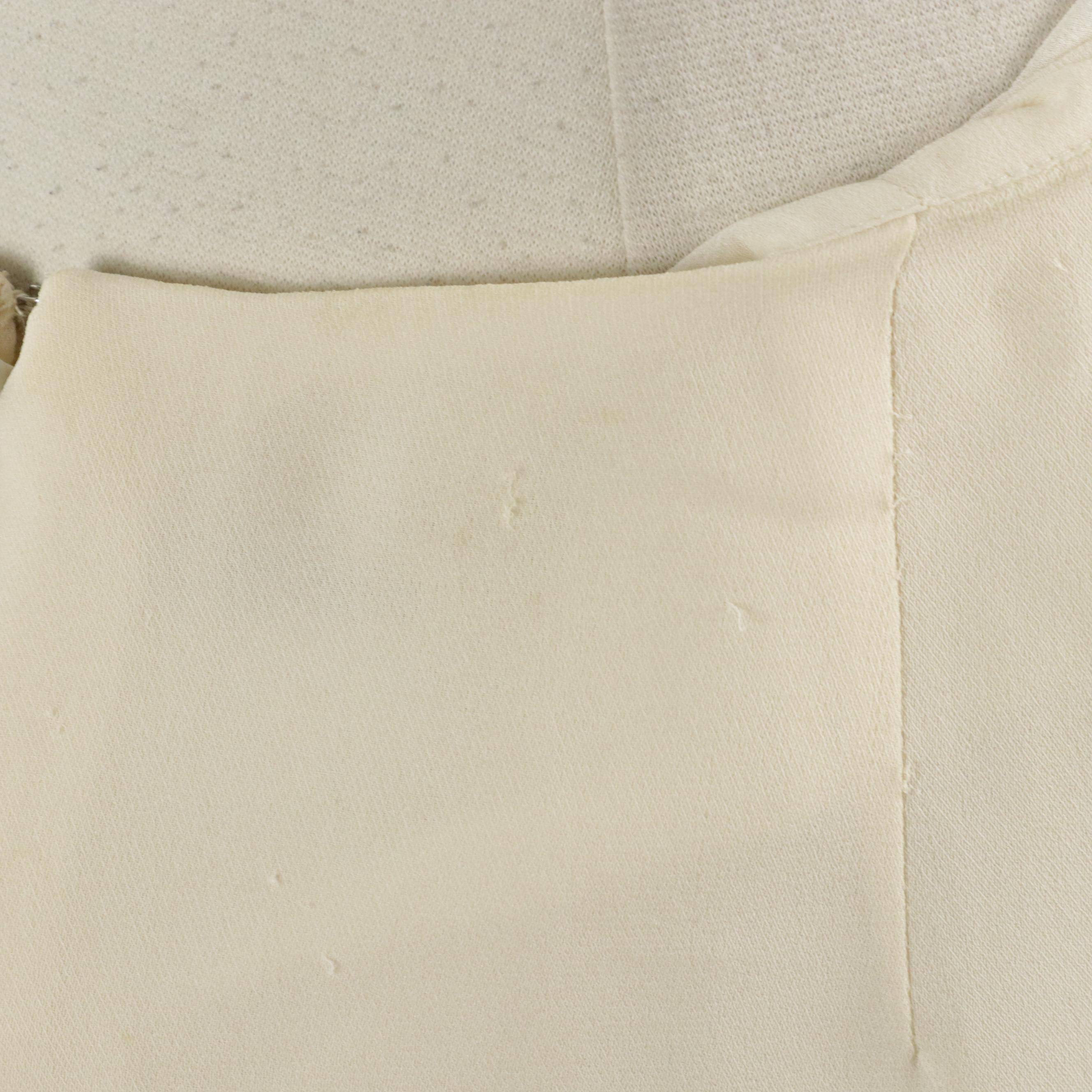 Chanel Spring Collection Pleated Sleeveless Top and Skirt in Off-White Silk