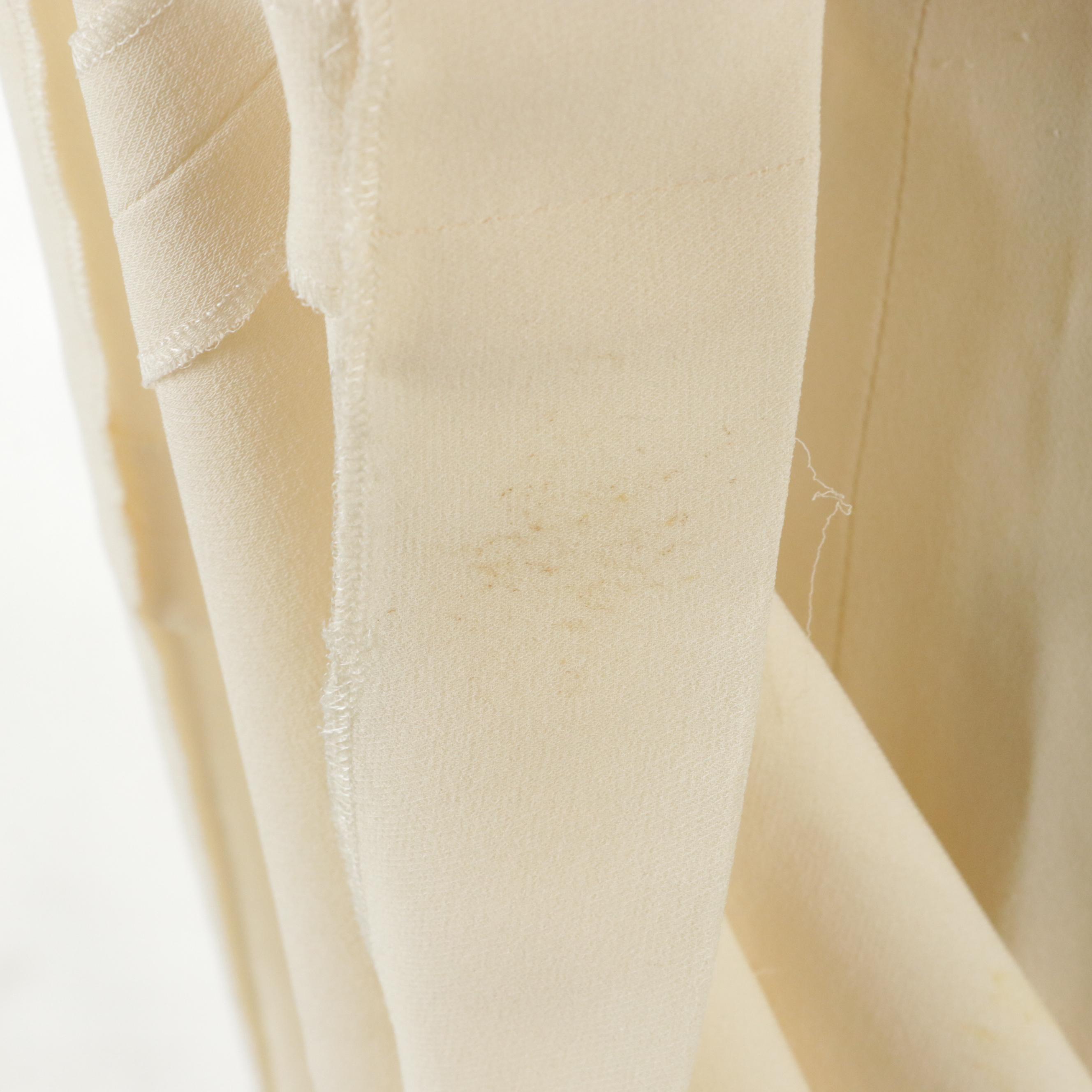 Chanel Spring Collection Pleated Sleeveless Top and Skirt in Off-White Silk