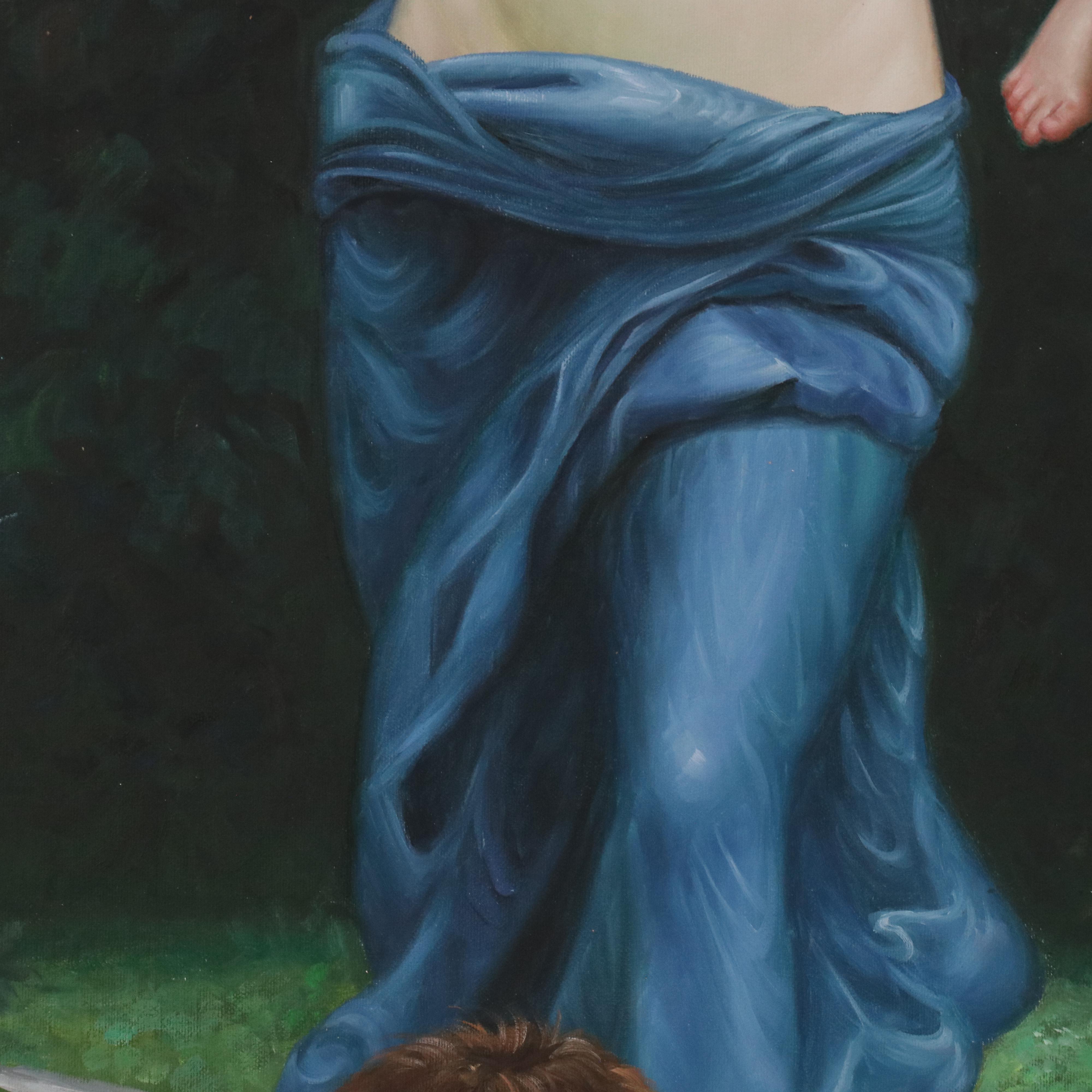 After William Adolphe Bouguereau Oil Painting "Invading Cupid's Realm"