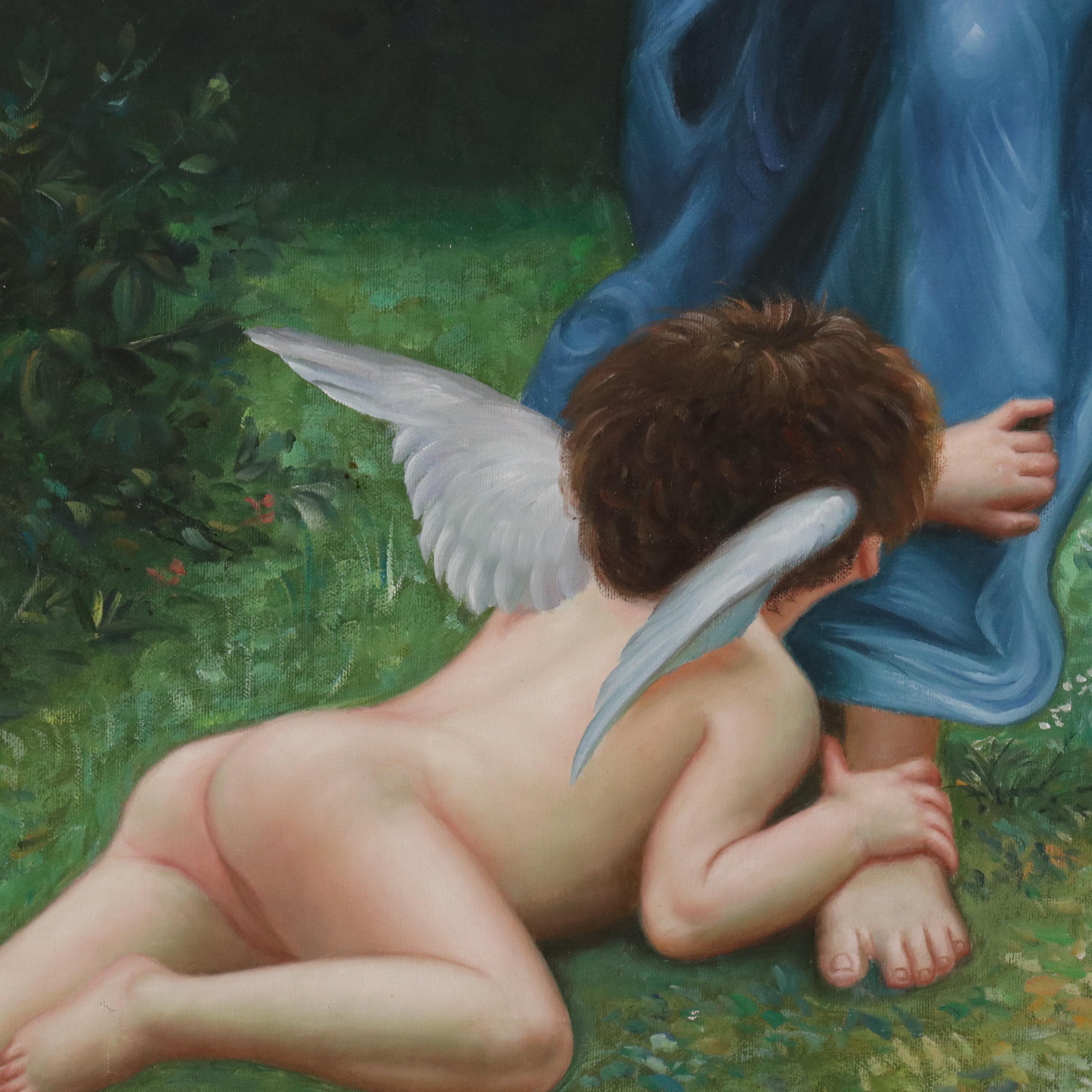 After William Adolphe Bouguereau Oil Painting "Invading Cupid's Realm"