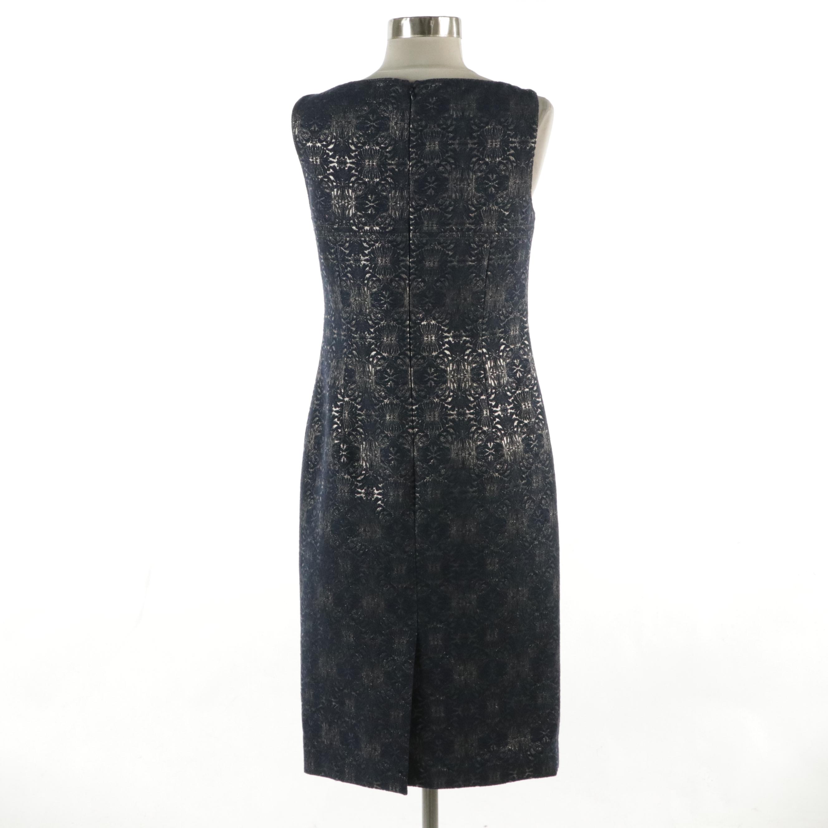 Carolina Herrera Crysyal, Bead, and Embellished Wool Blend Sleeveless Dress
