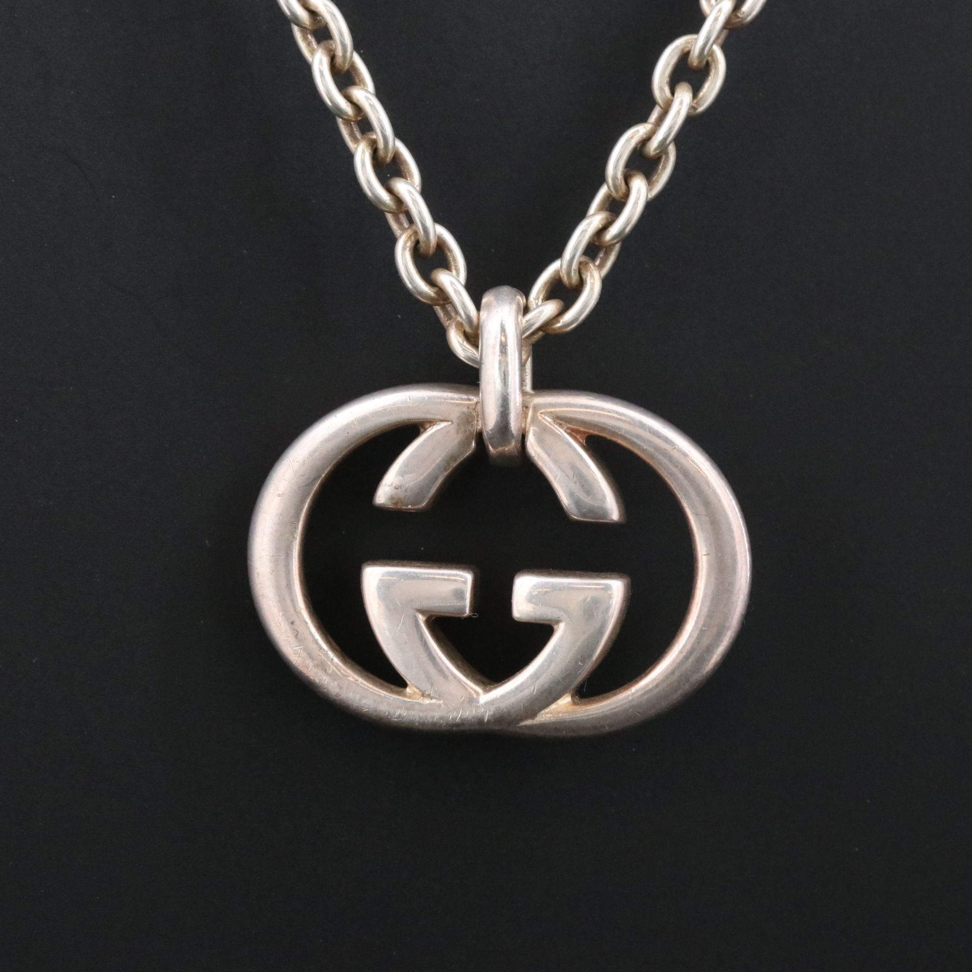 Gucci Britt Sterling Interlocking G Necklace
