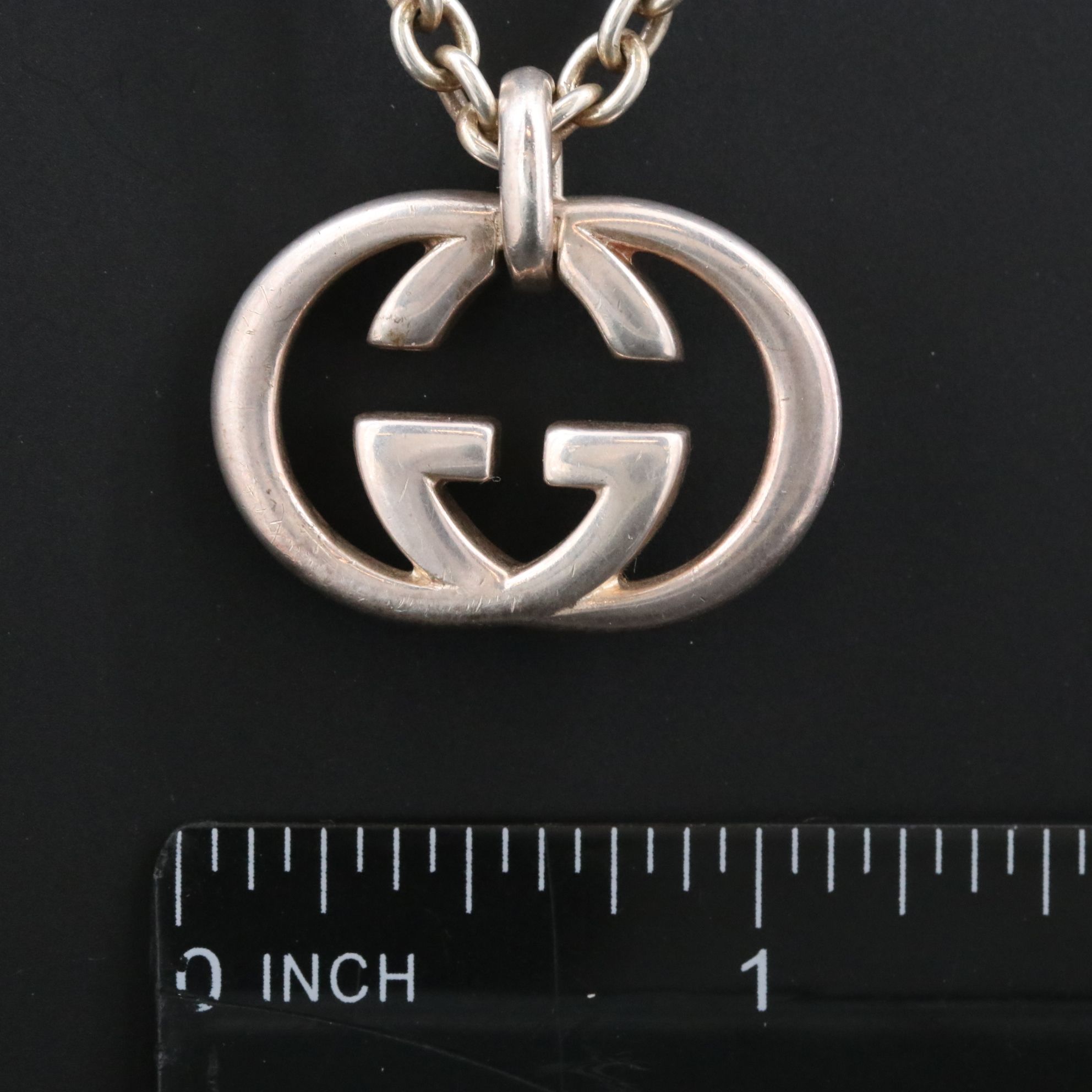 Gucci Britt Sterling Interlocking G Necklace