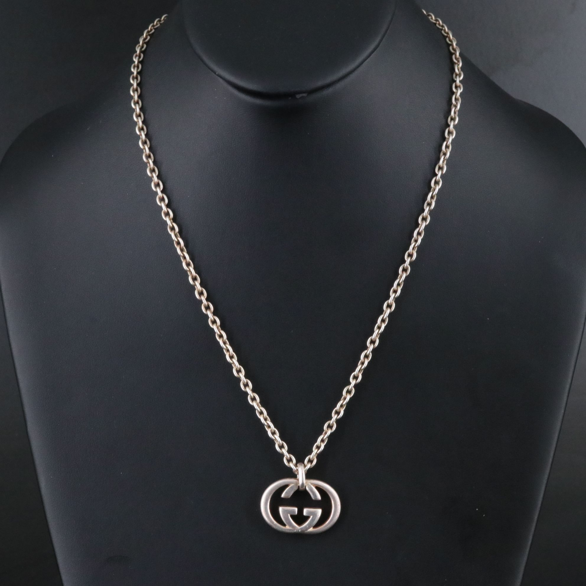 Gucci Britt Sterling Interlocking G Necklace