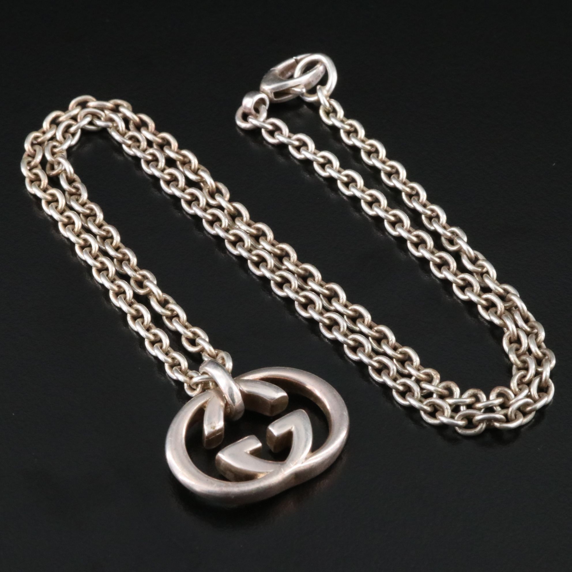Gucci Britt Sterling Interlocking G Necklace
