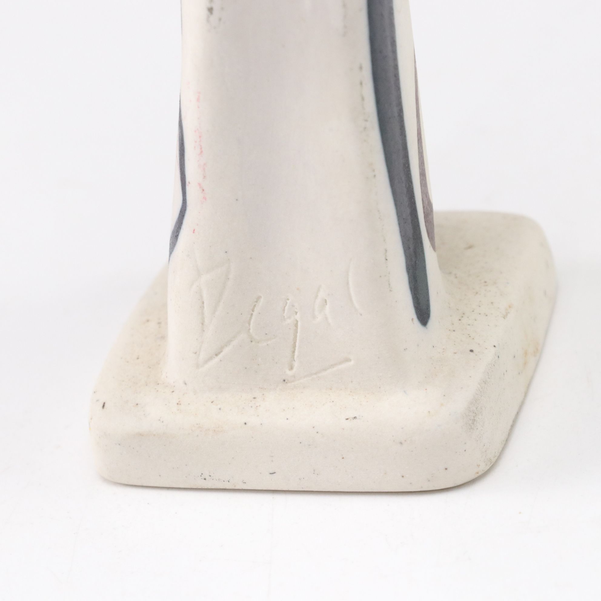 Alfonso Otero Regal Abstract Porcelain Sculpture and Wickham Stoneware Vase