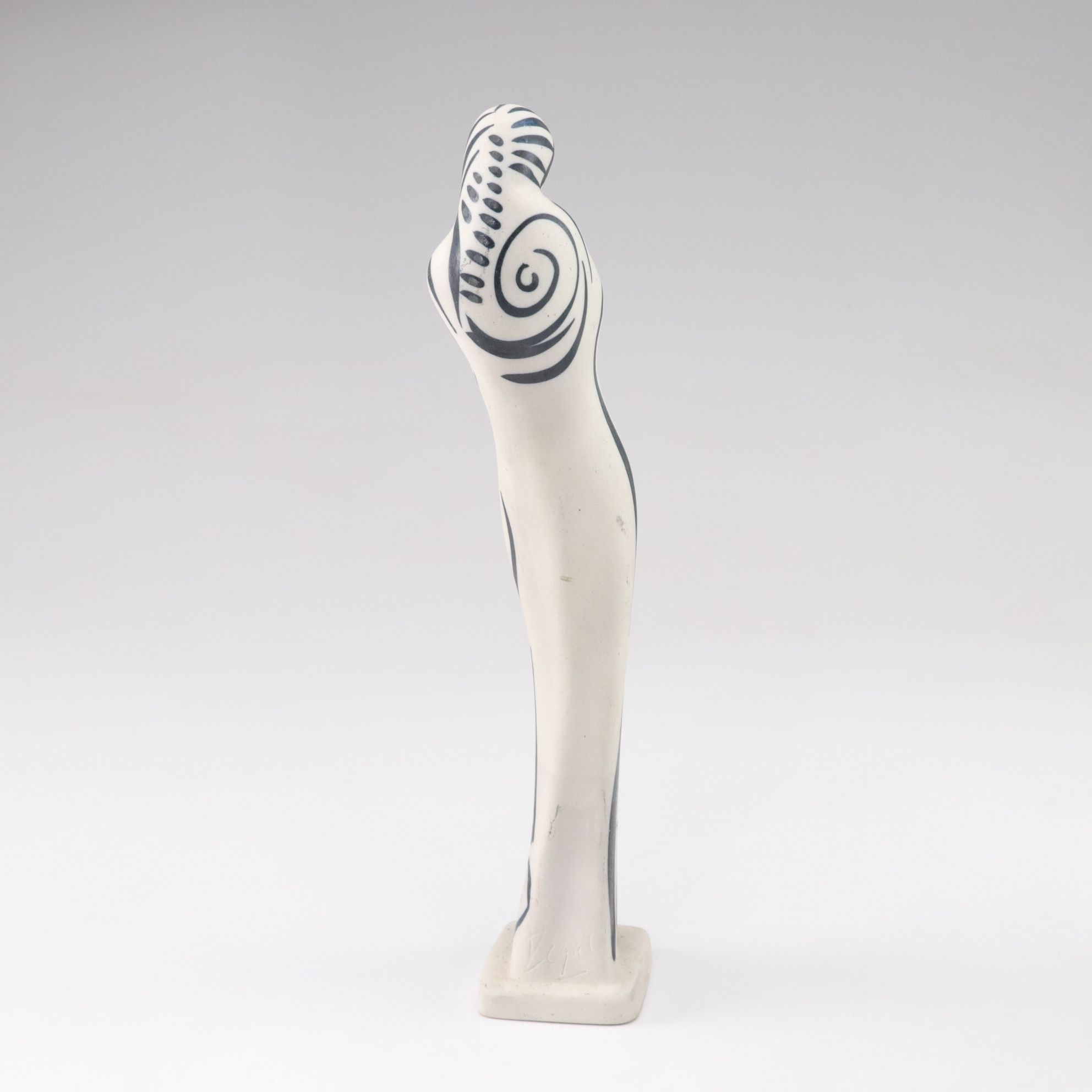 Alfonso Otero Regal Abstract Porcelain Sculpture and Wickham Stoneware Vase