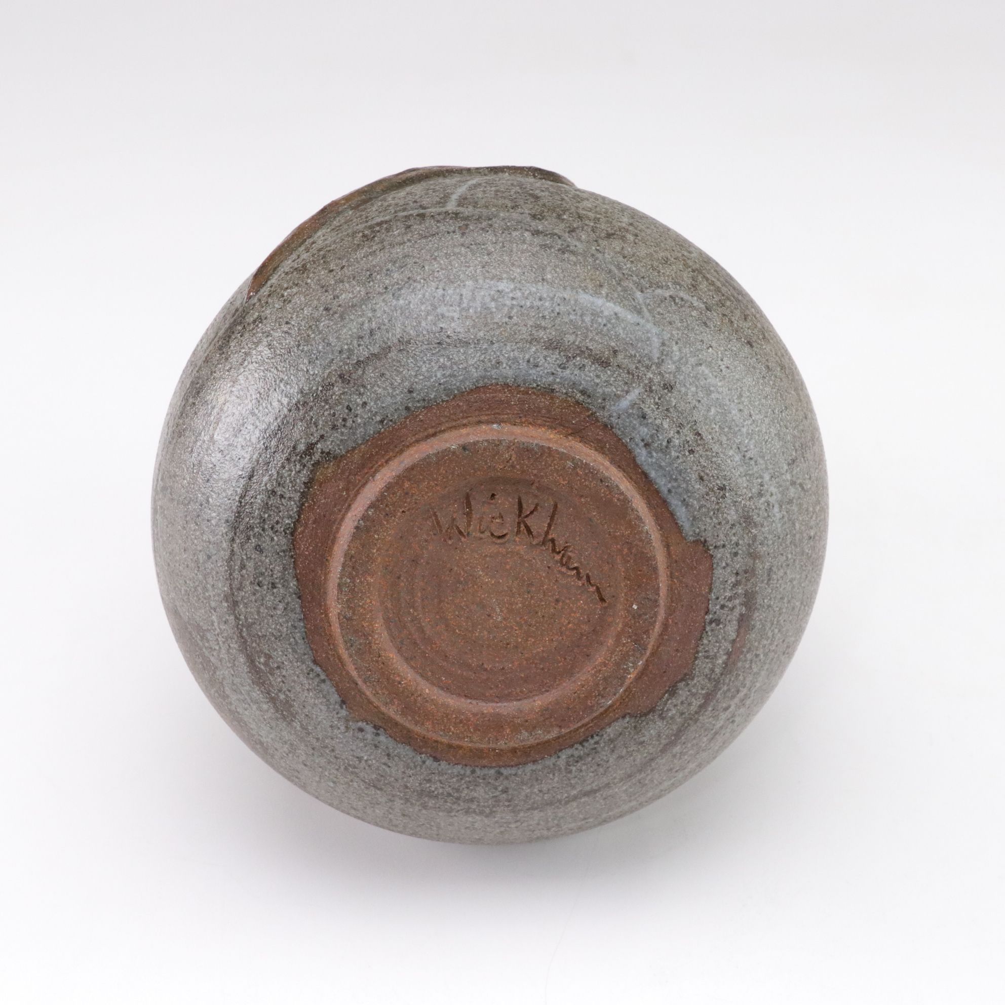 Alfonso Otero Regal Abstract Porcelain Sculpture and Wickham Stoneware Vase