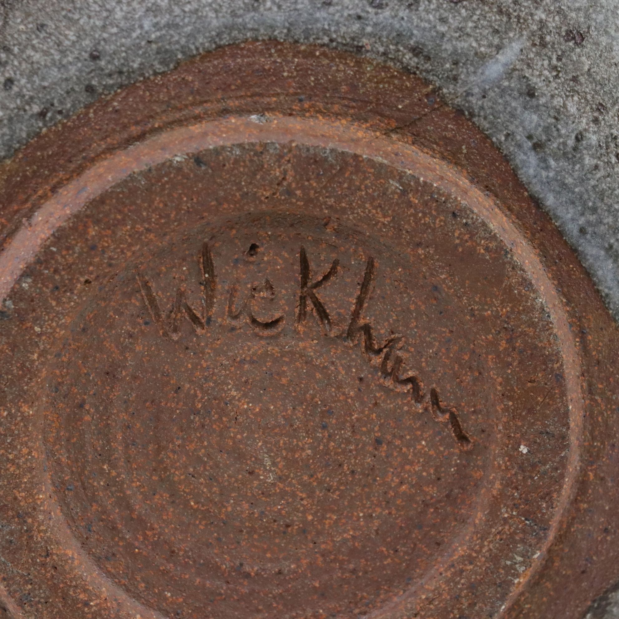 Alfonso Otero Regal Abstract Porcelain Sculpture and Wickham Stoneware Vase