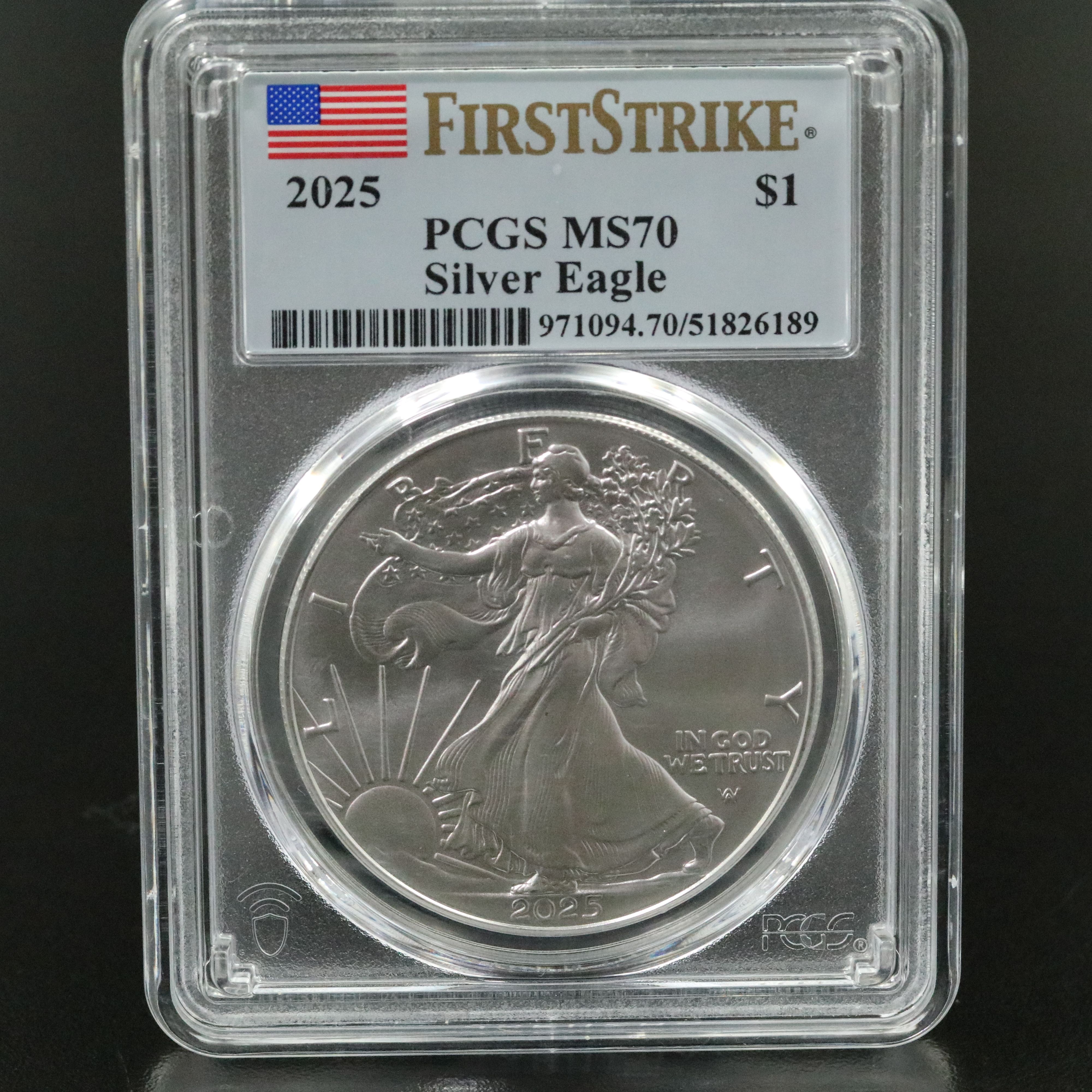 PCGS Graded MS70 2025 $1 American Silver Eagle
