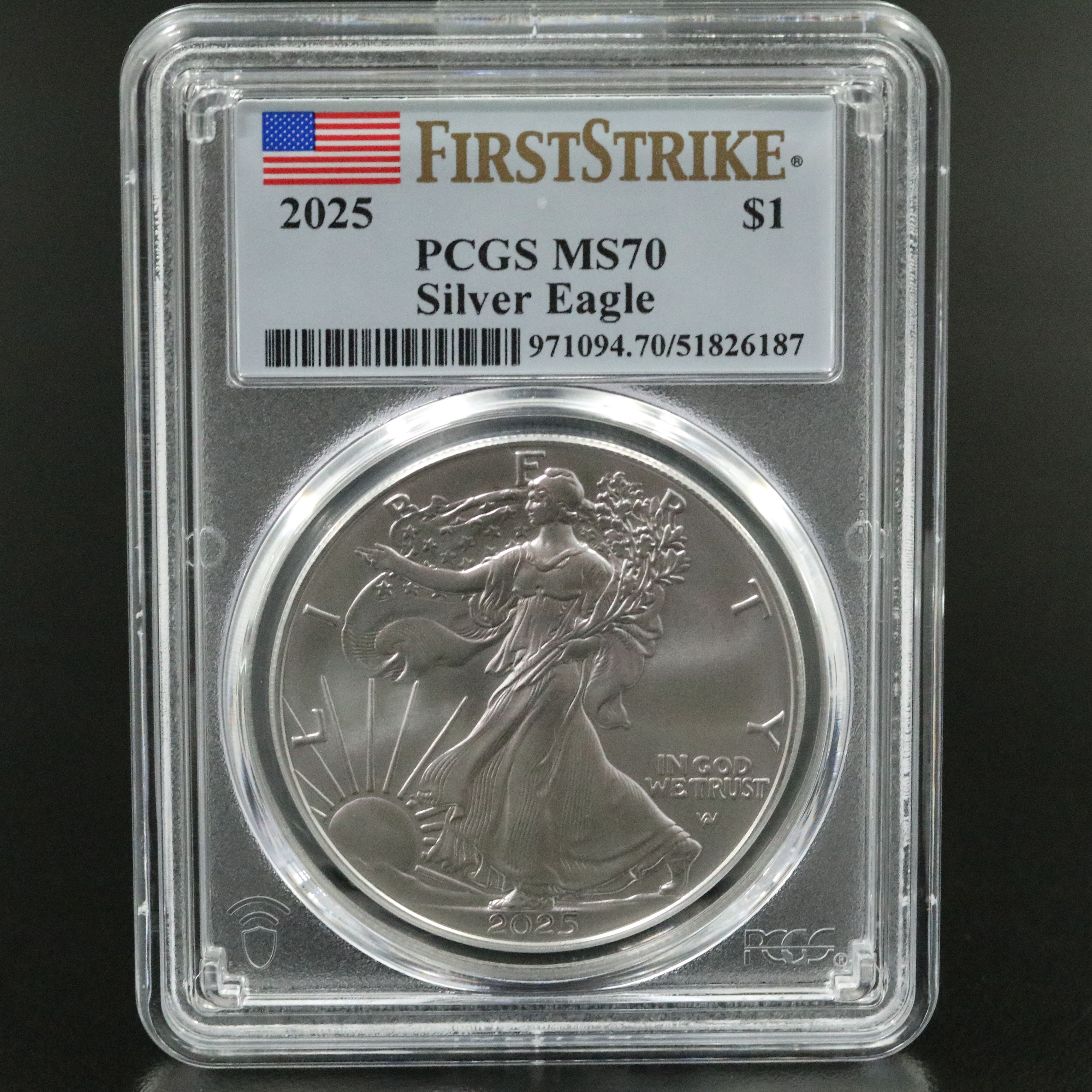PCGS Graded MS70 2025 $1 American Silver Eagle