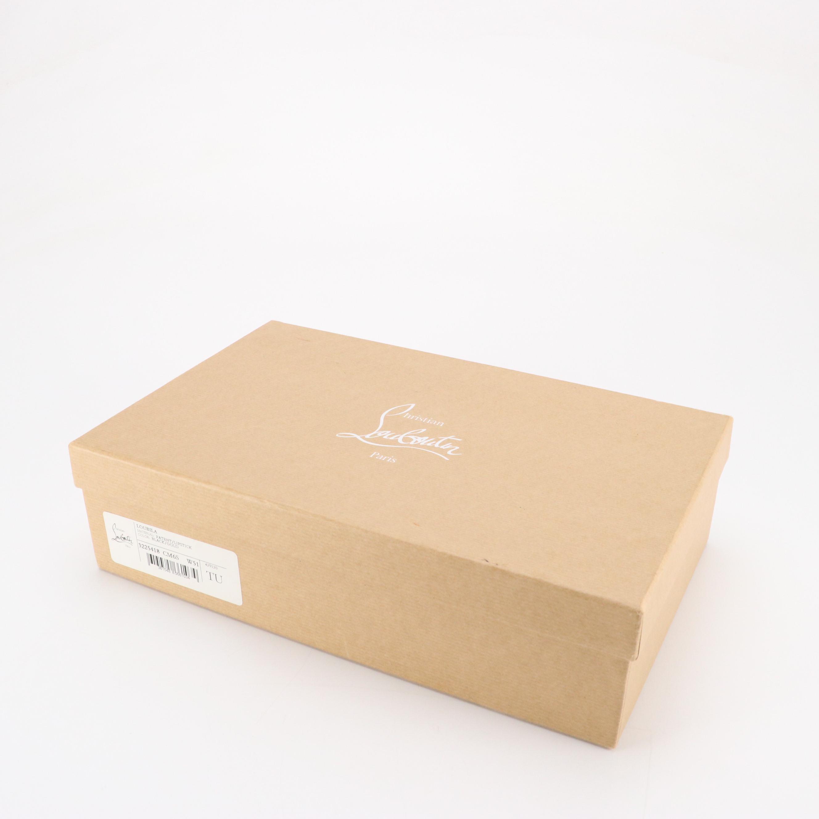 Christian Louboutin Black Patent Leather/Lipstick Zip Pull Loubila Shoulder Bag