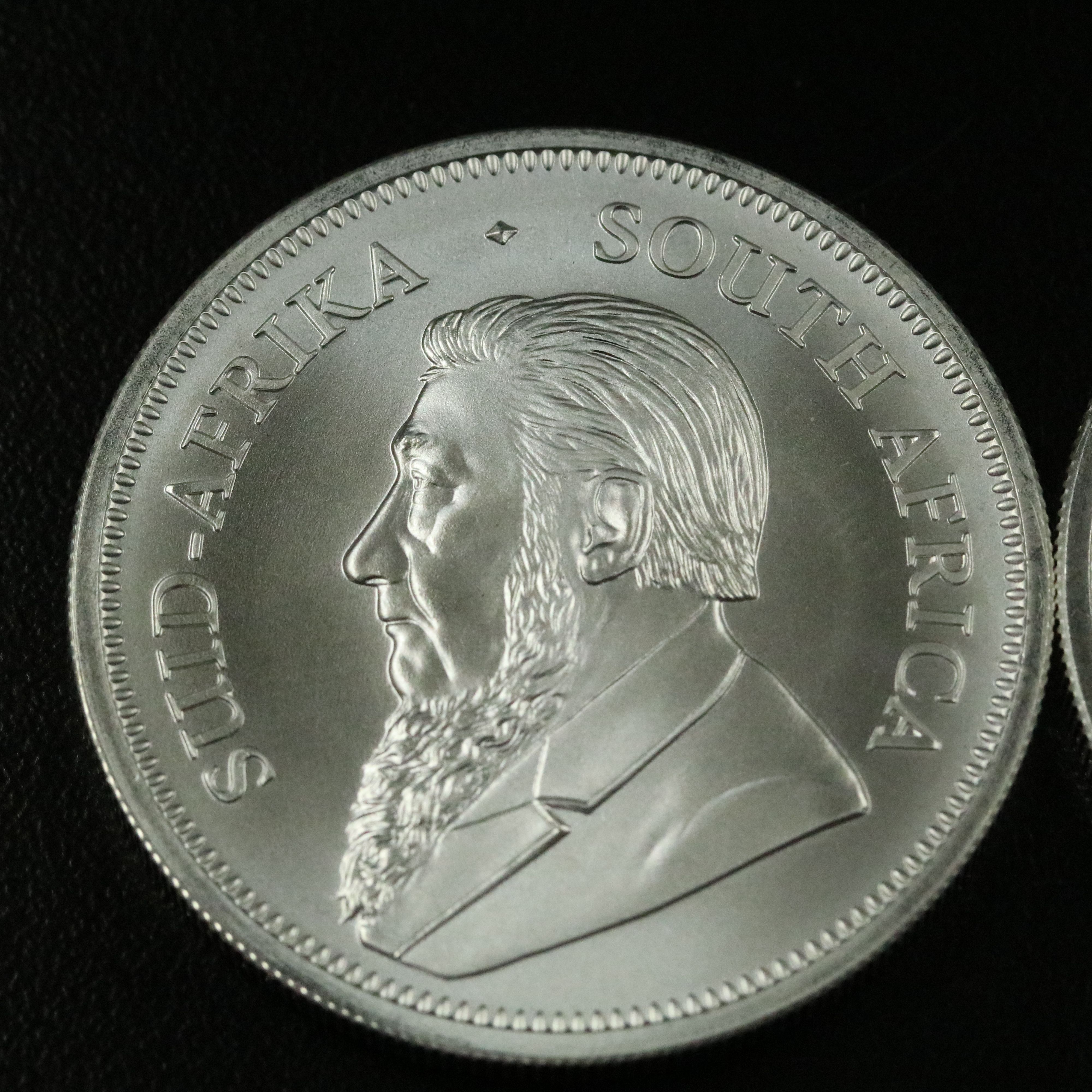 Two 2025 South Africa One Troy Ounce Silver Krugerrands