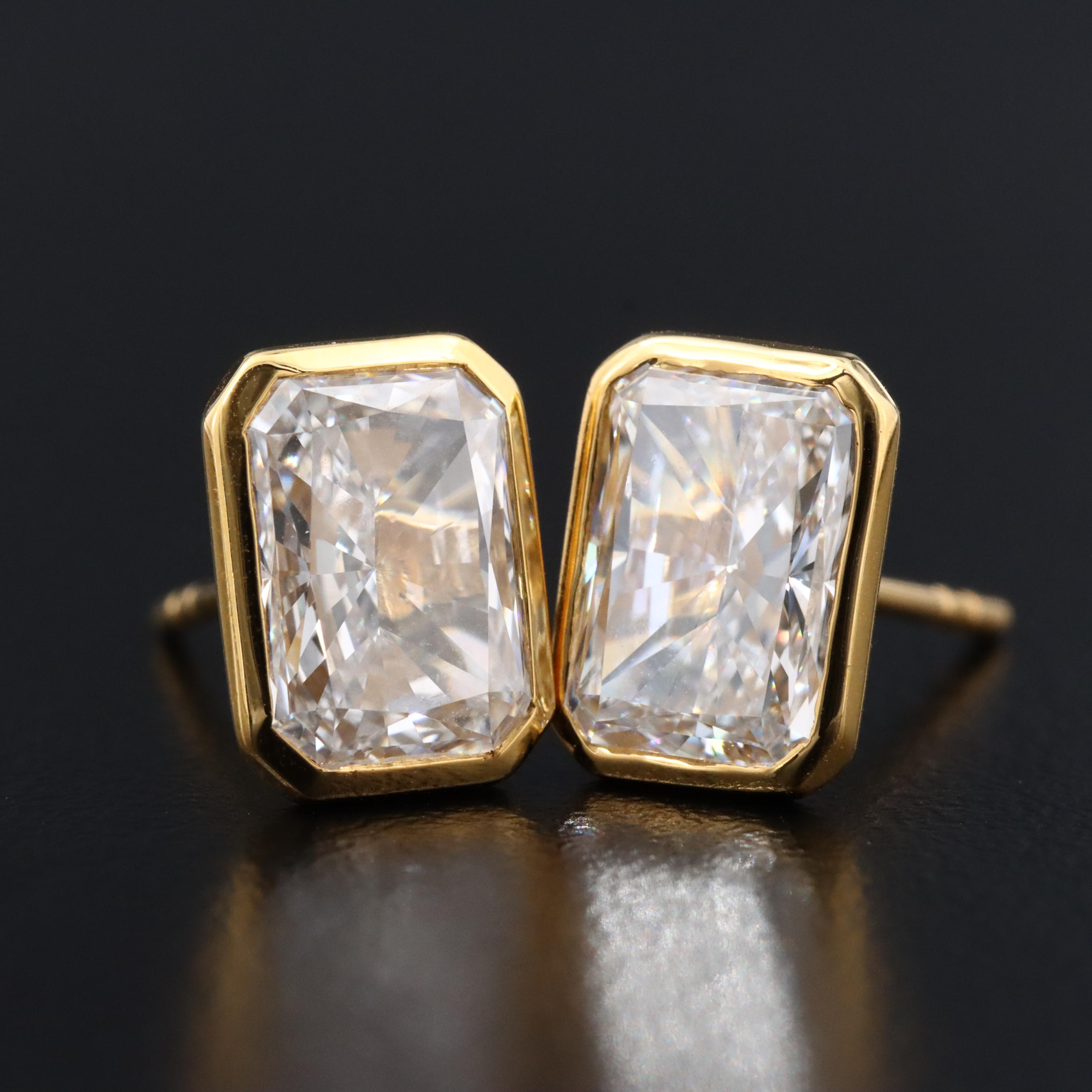 14K 4.00 CTW Lab Grown Diamond Stud Earrings with IGI Reports