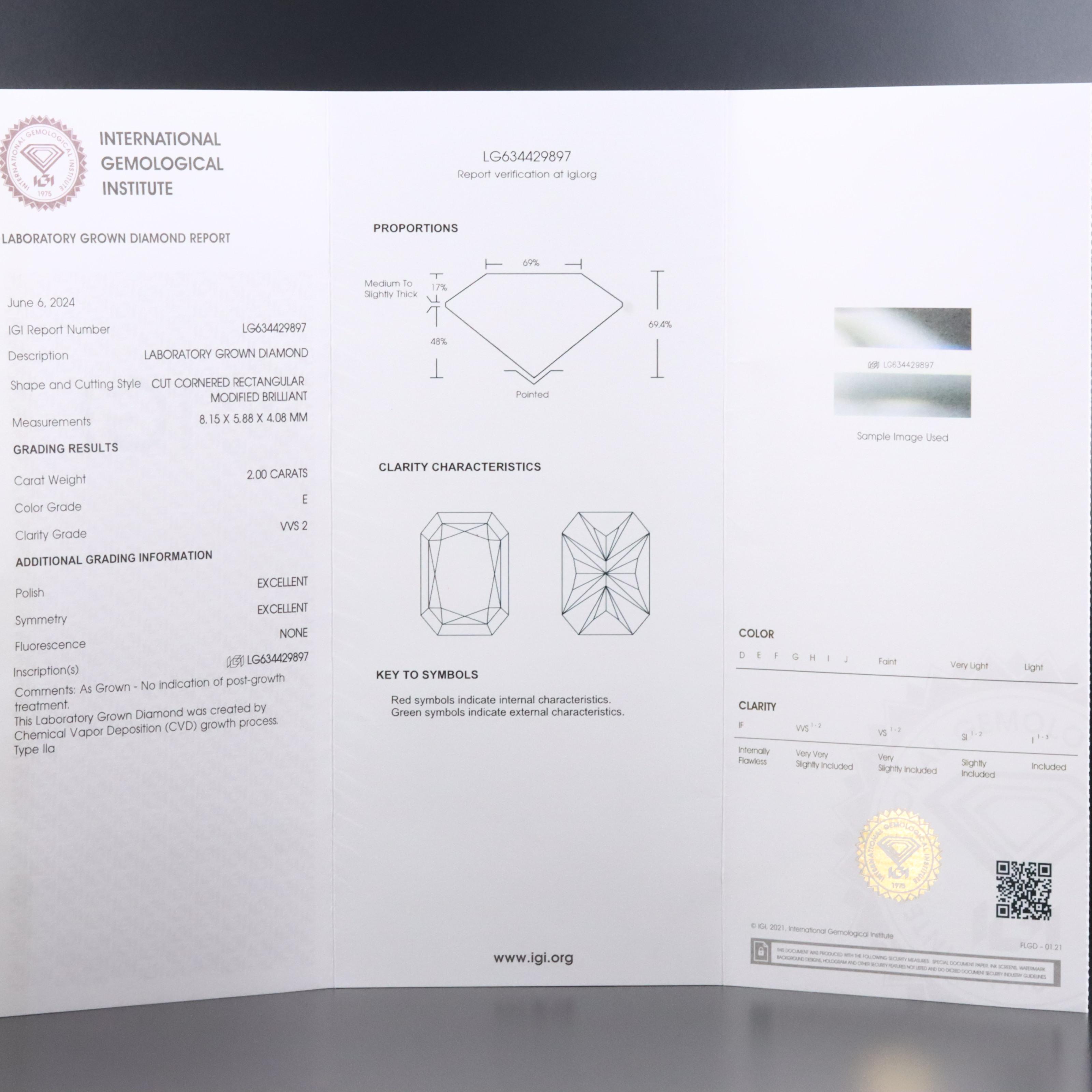 14K 4.00 CTW Lab Grown Diamond Stud Earrings with IGI Reports