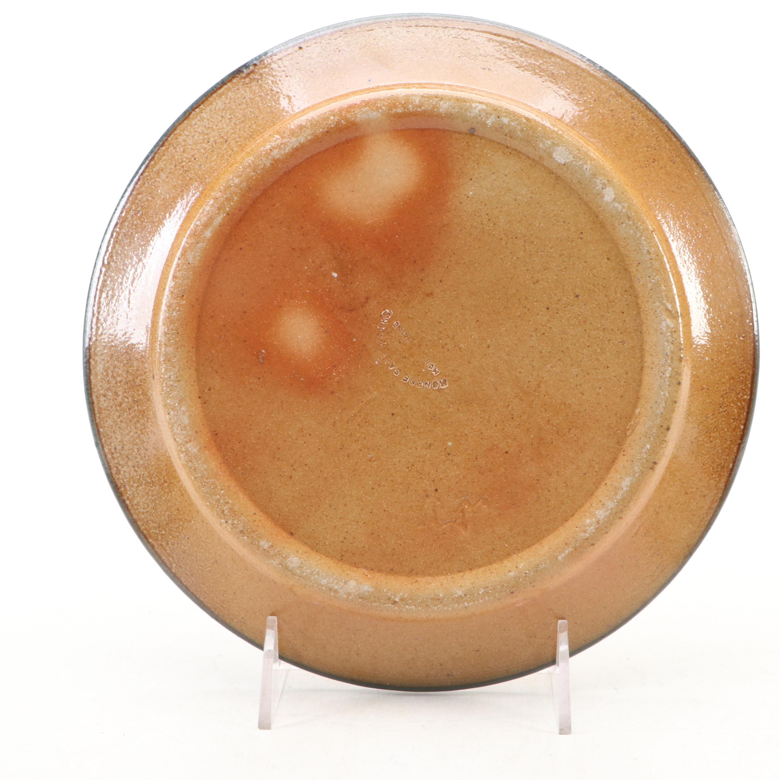 Monroe Salt Works Stoneware Santa Claus Plate with Johnson Bros Tree Dishes