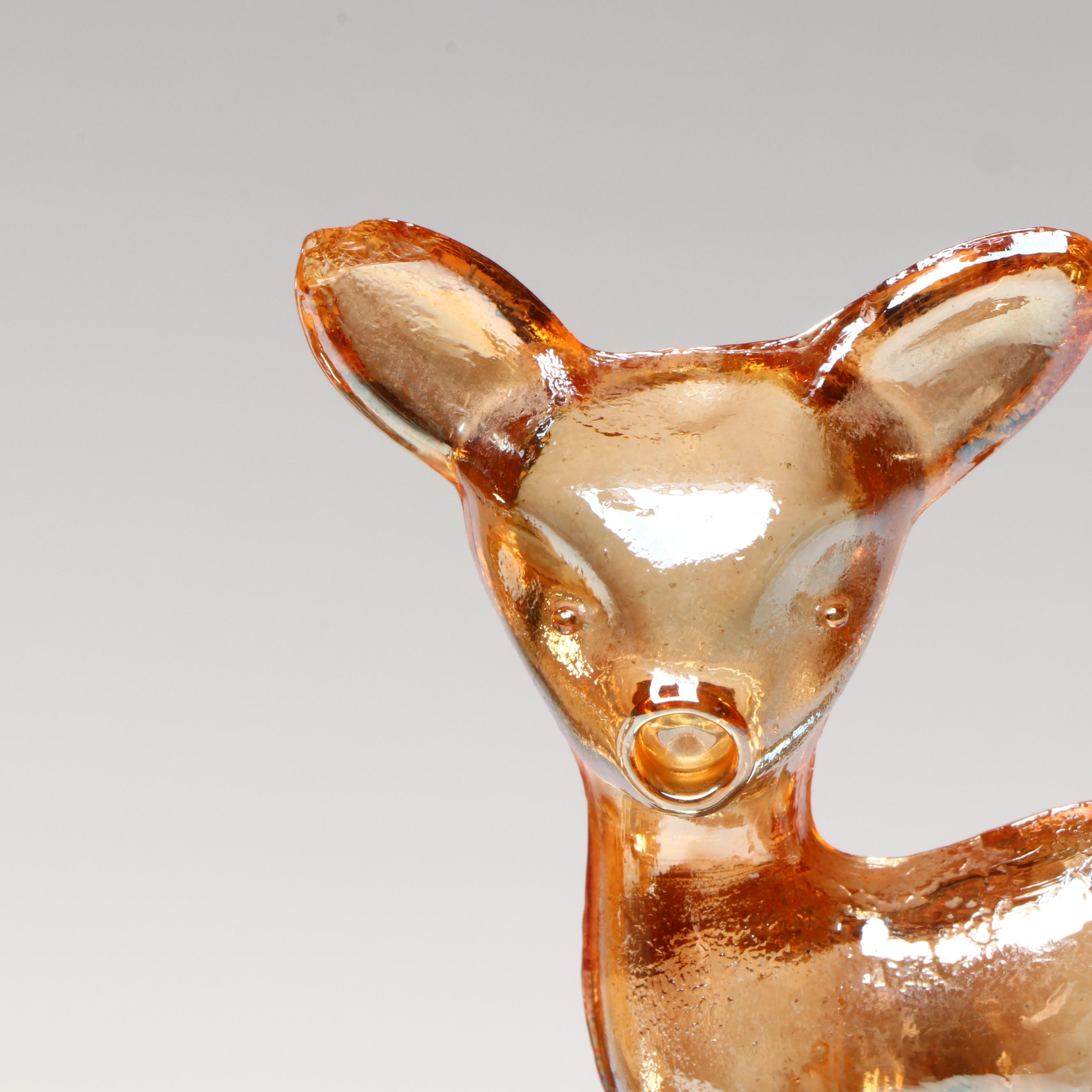 Jeannette Apple Jar with Other Orange Iridescent Glass Décor