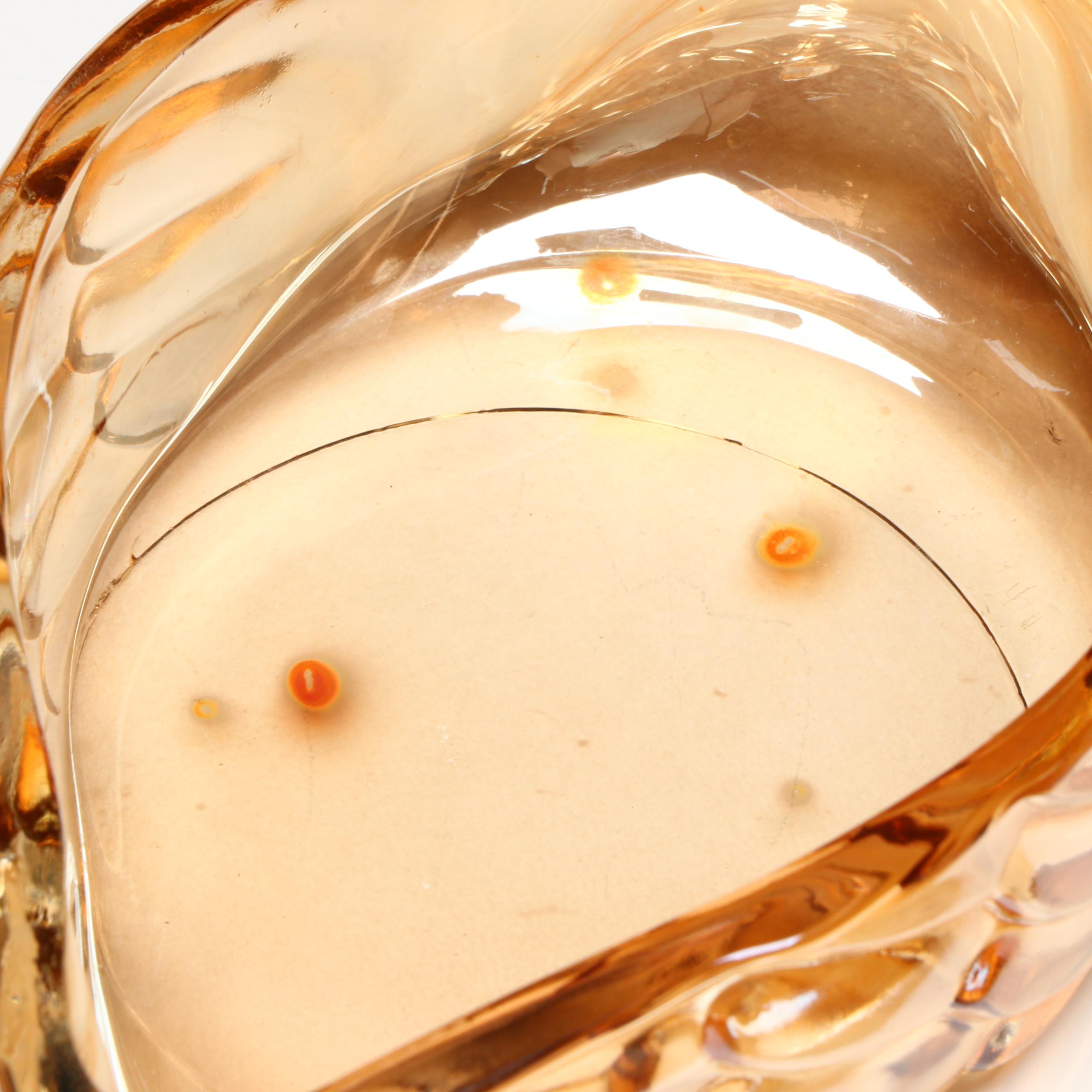 Jeannette Apple Jar with Other Orange Iridescent Glass Décor