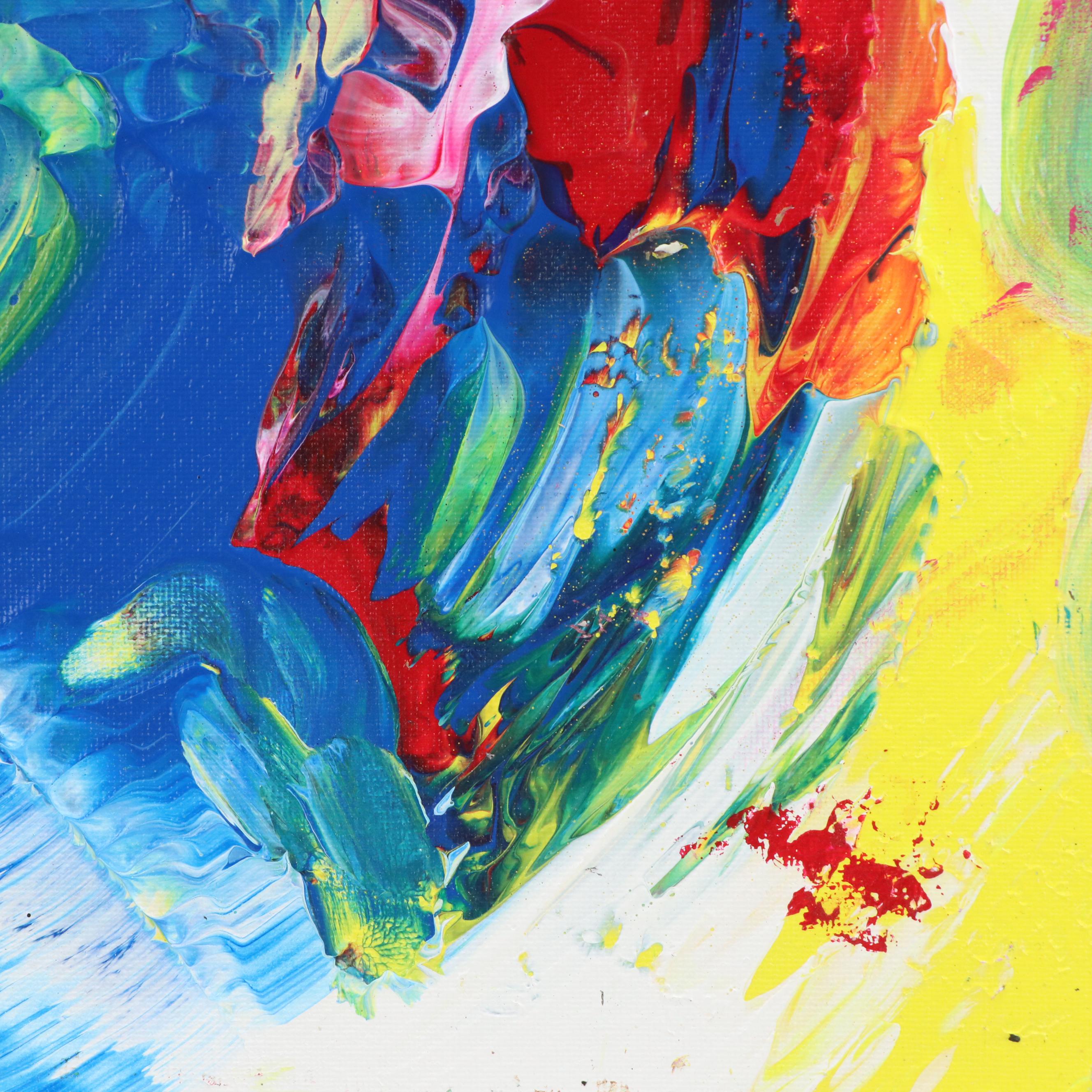 Abiola Idowu Abstract Impasto Acrylic Painting "Sunrise," 2024