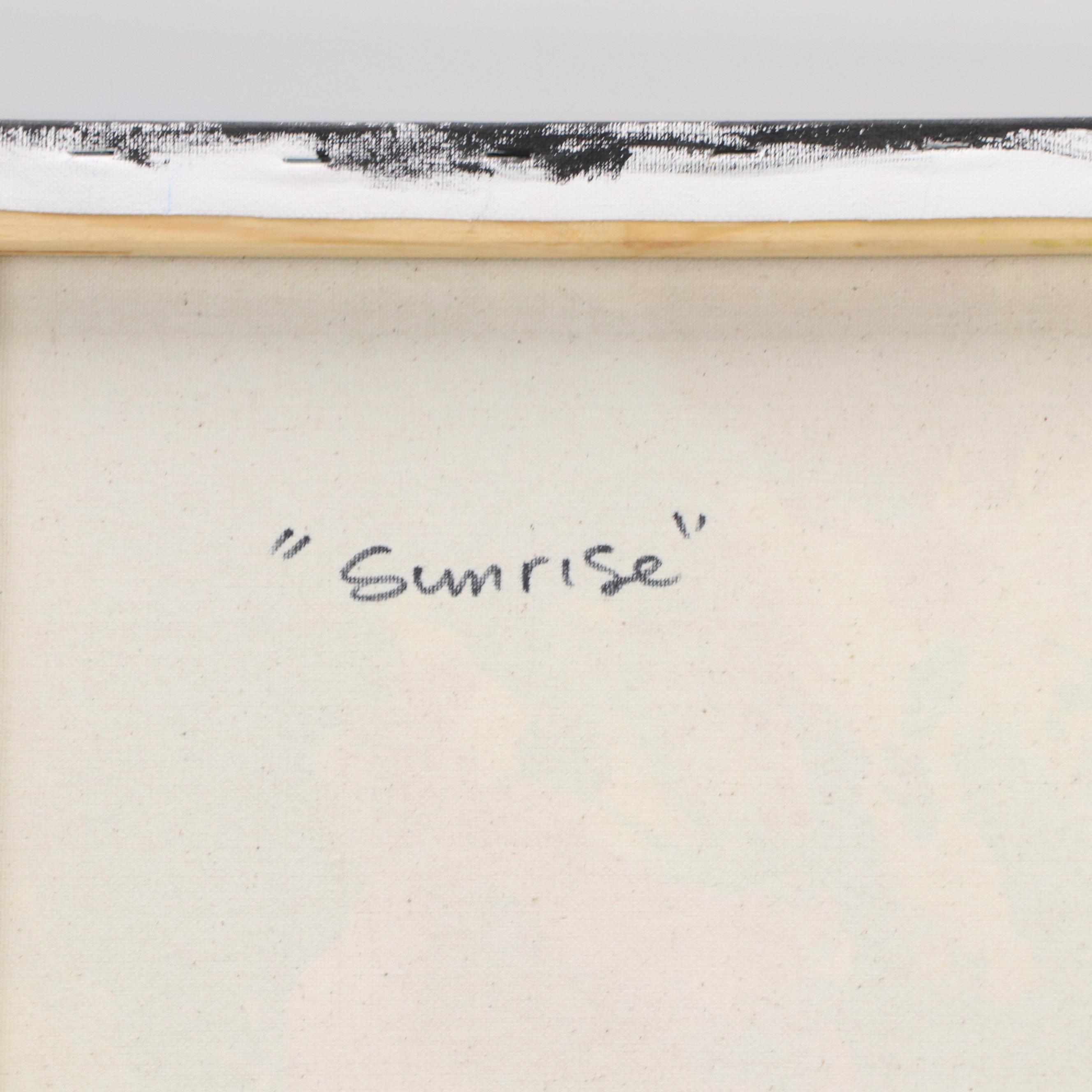 Abiola Idowu Abstract Impasto Acrylic Painting "Sunrise," 2024