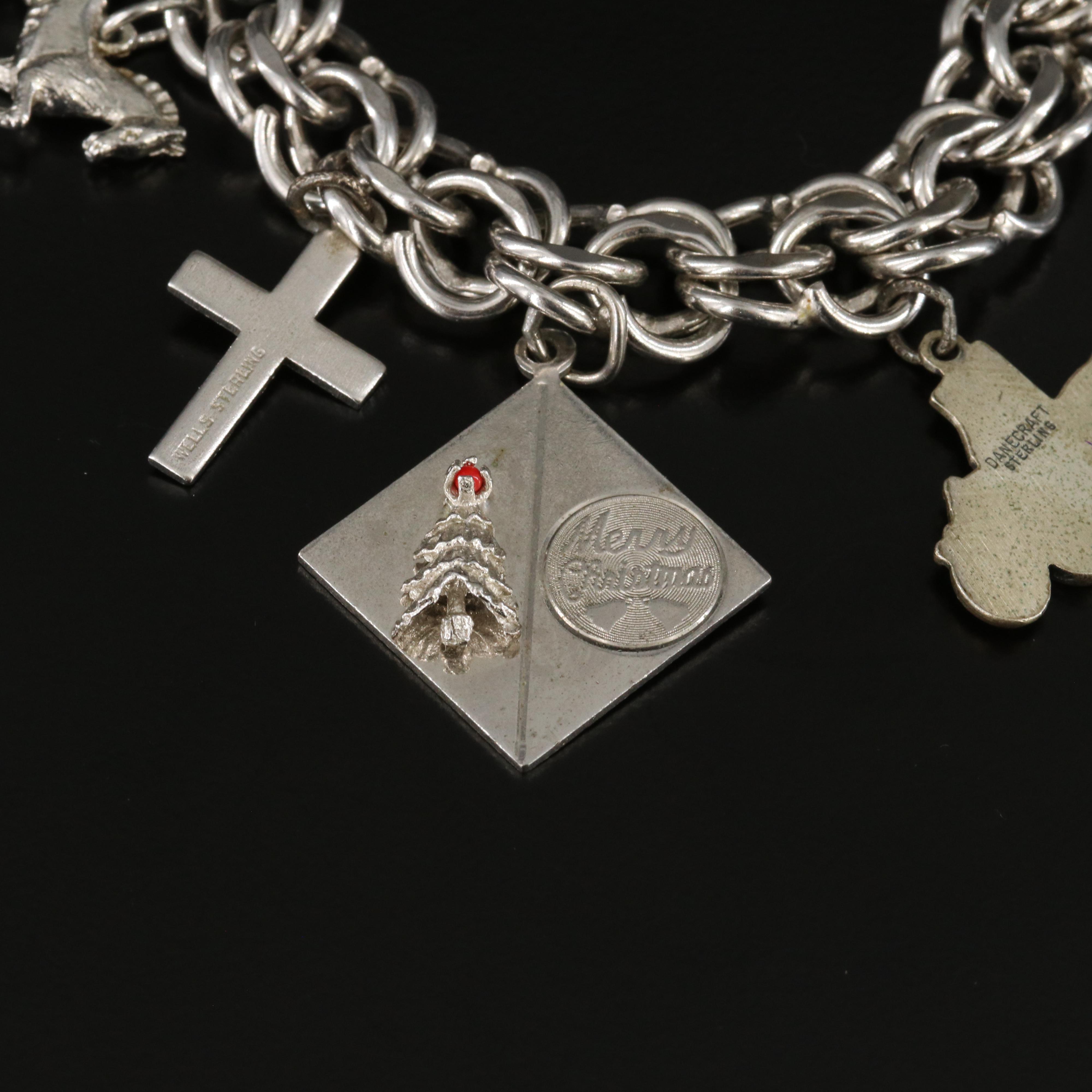 Vintage Sterling Gemstone Charm Bracelets