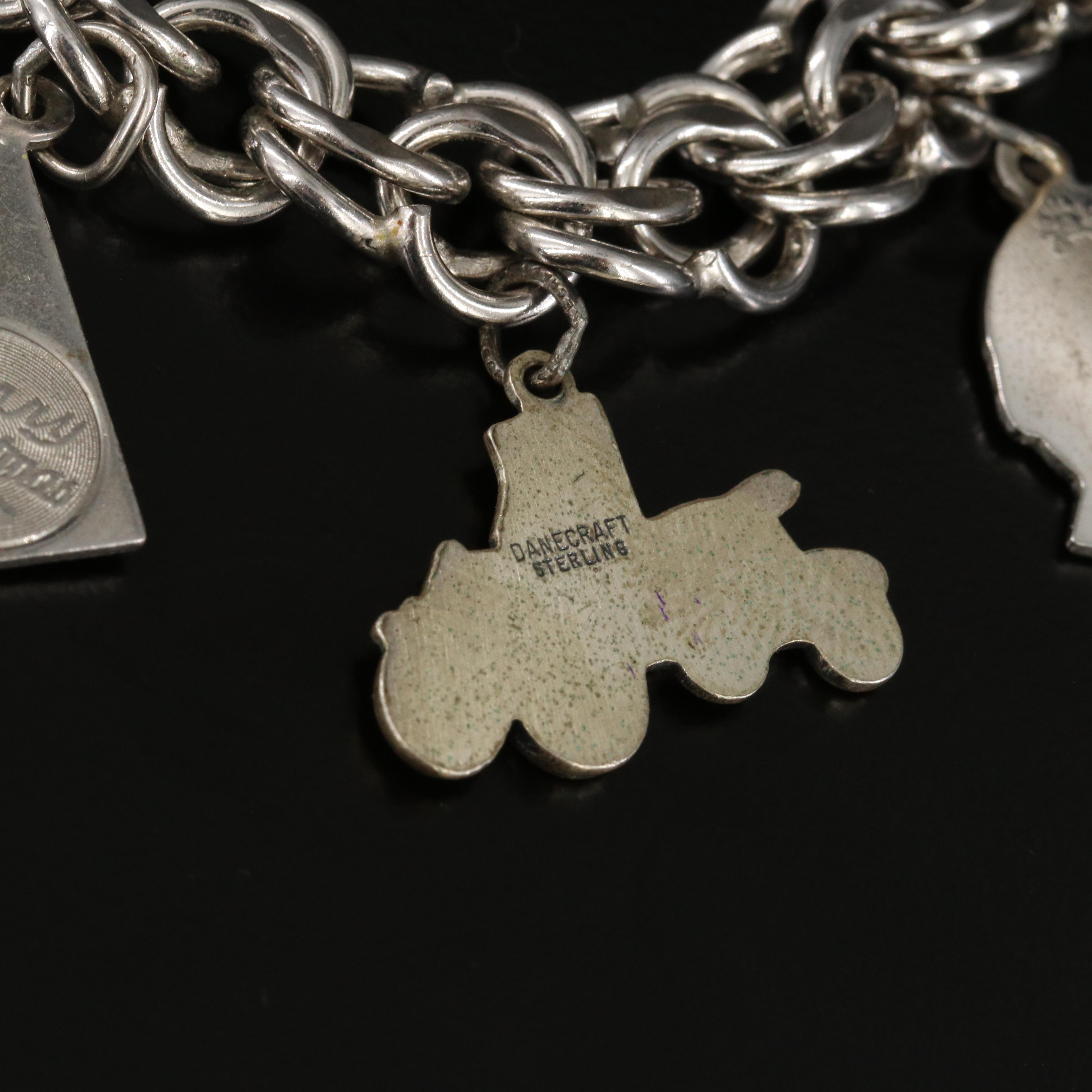 Vintage Sterling Gemstone Charm Bracelets