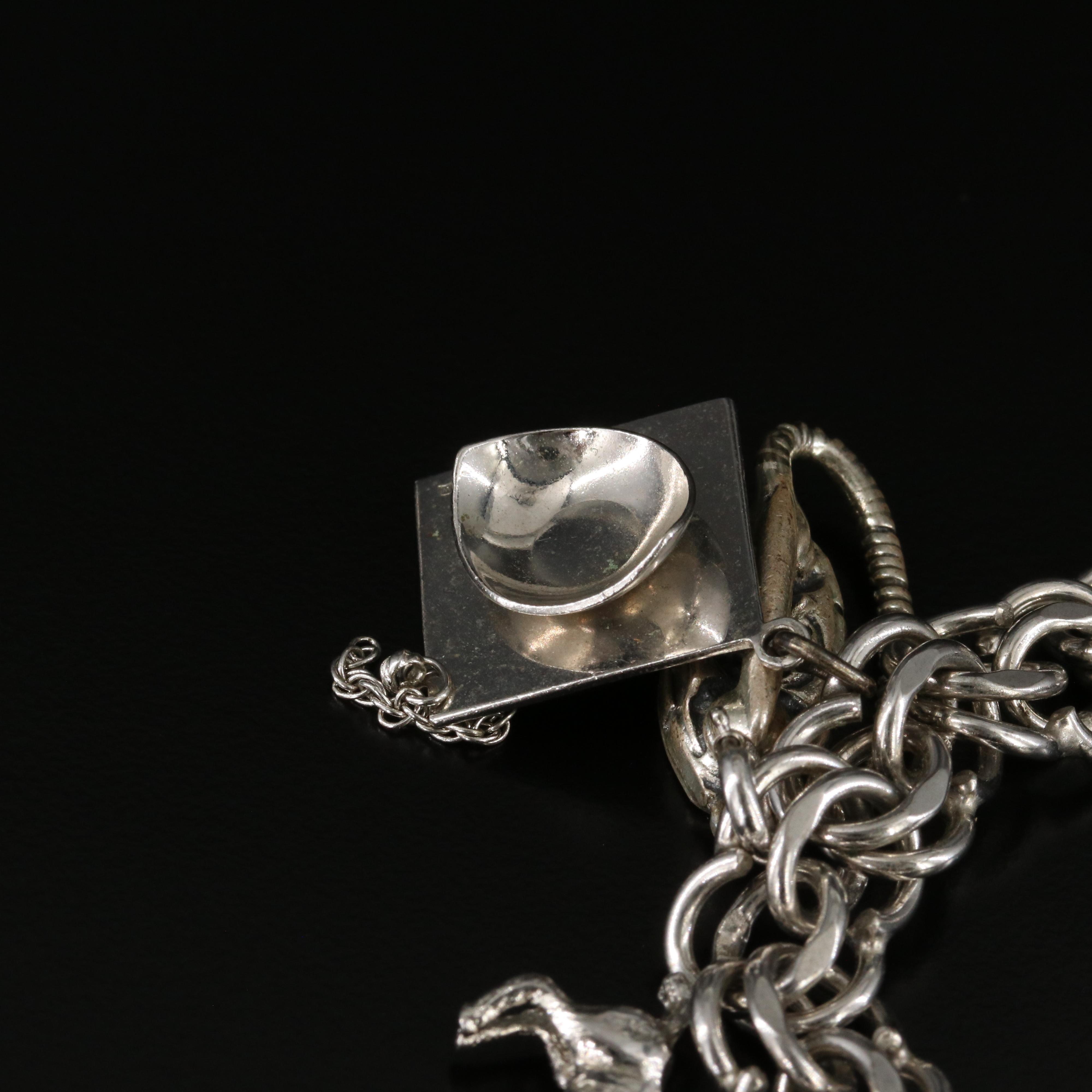 Vintage Sterling Gemstone Charm Bracelets