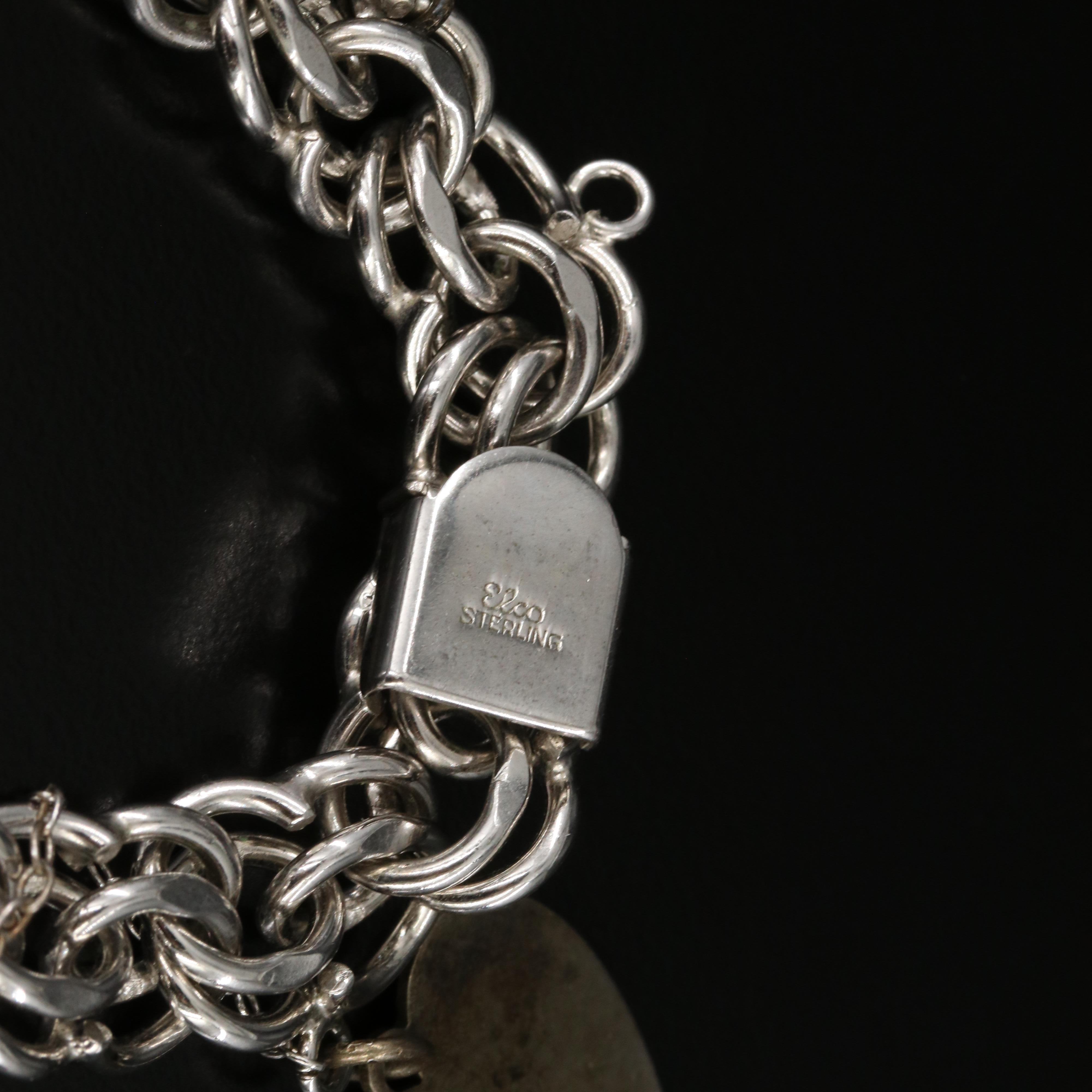 Vintage Sterling Gemstone Charm Bracelets