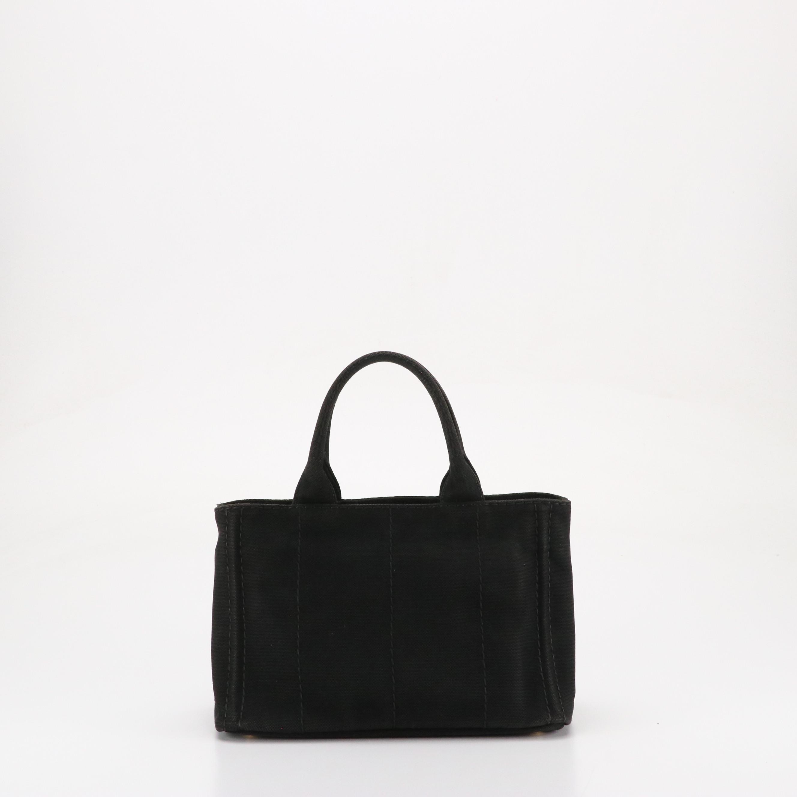 Prada Canapa Logo Canvas and Saffiano Leather Two-Way Tote