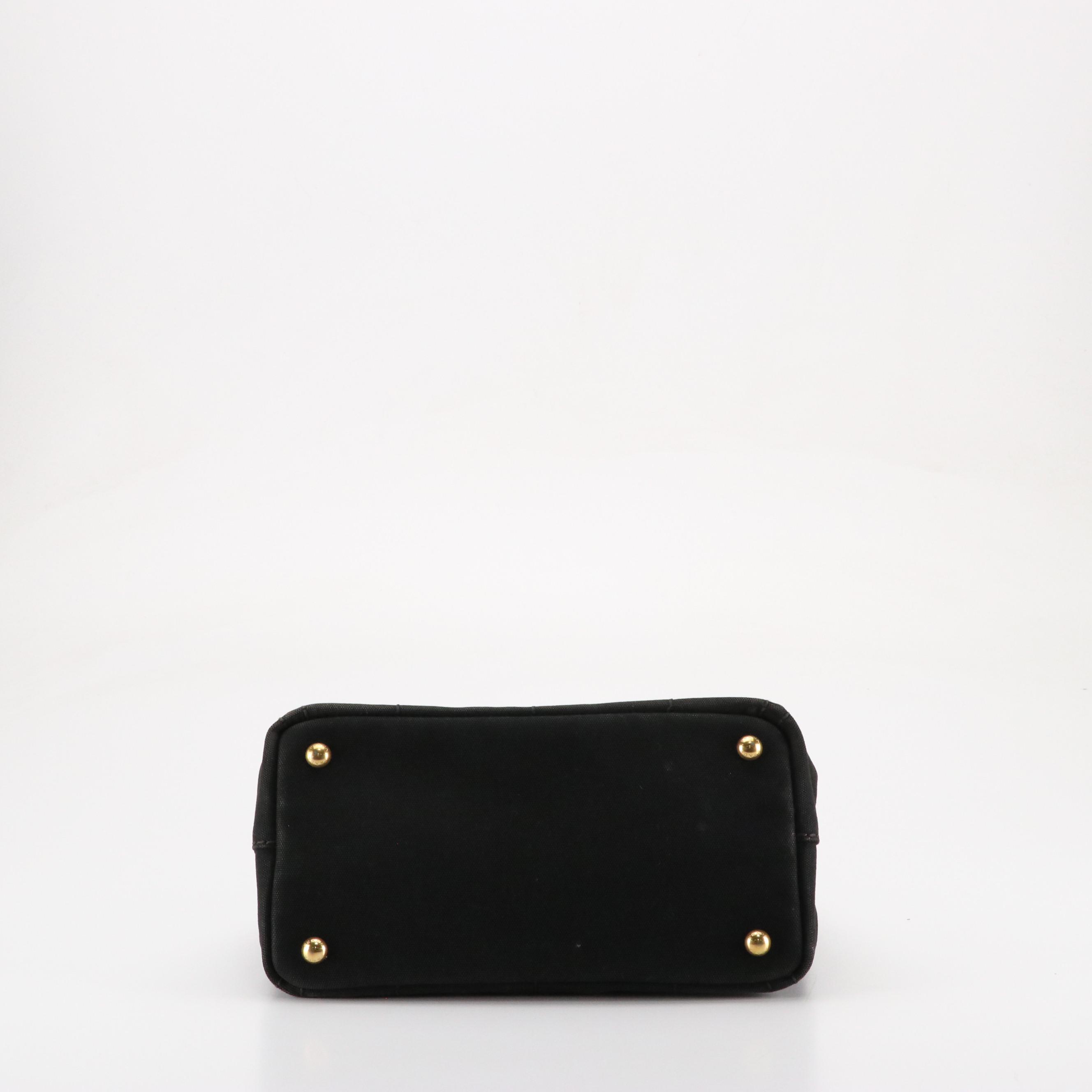 Prada Canapa Logo Canvas and Saffiano Leather Two-Way Tote