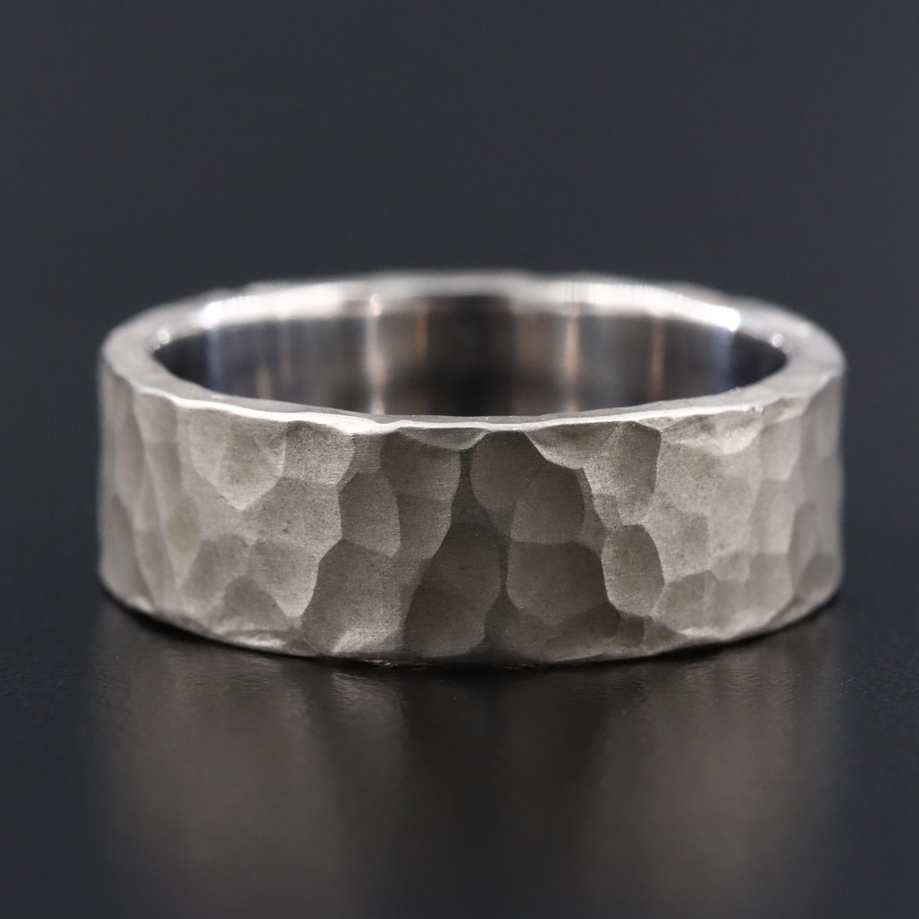 935 Silver Band with Hammered Finish