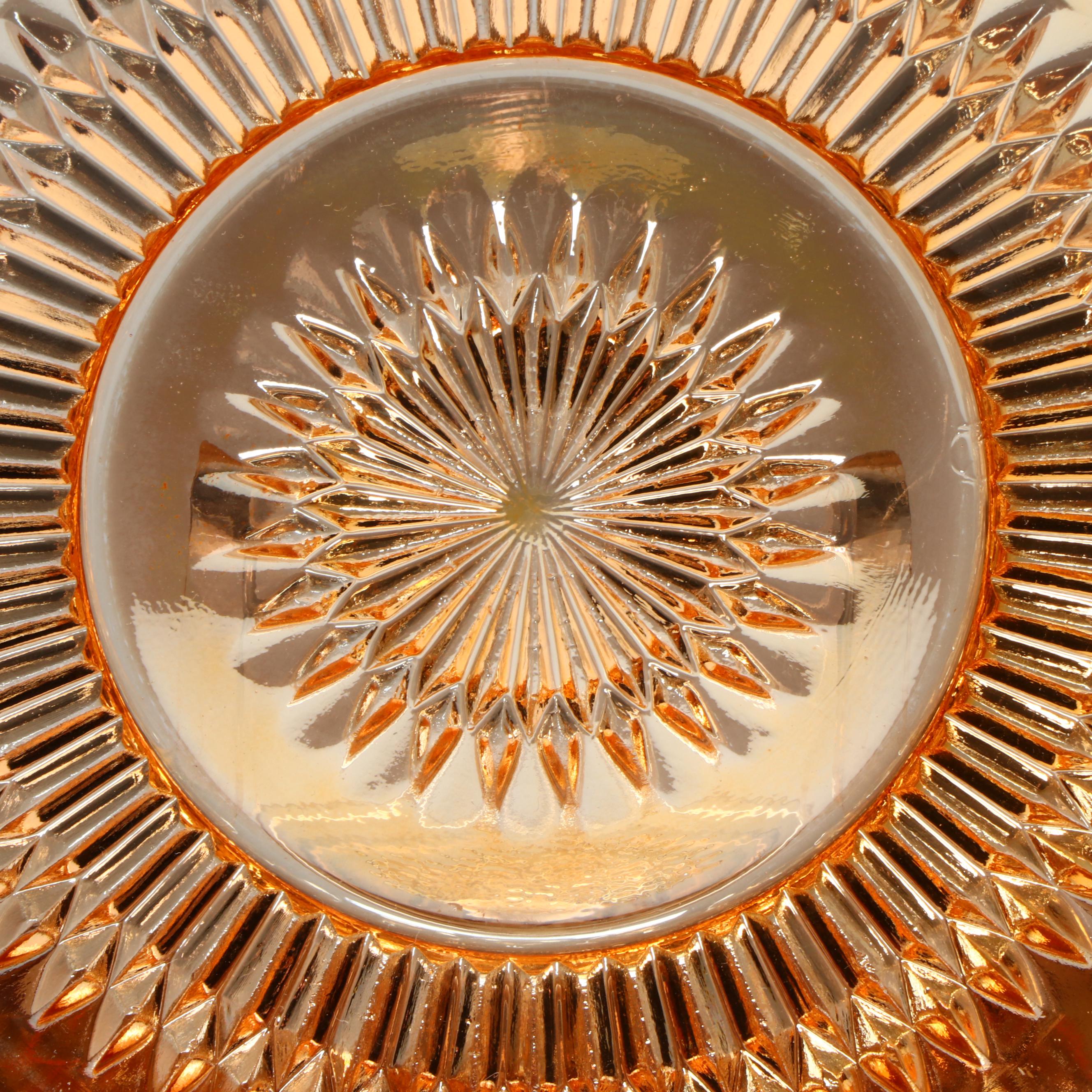 Indiana Glass Blue Carnival Glass Hen on Nest with Jeannette Tableware