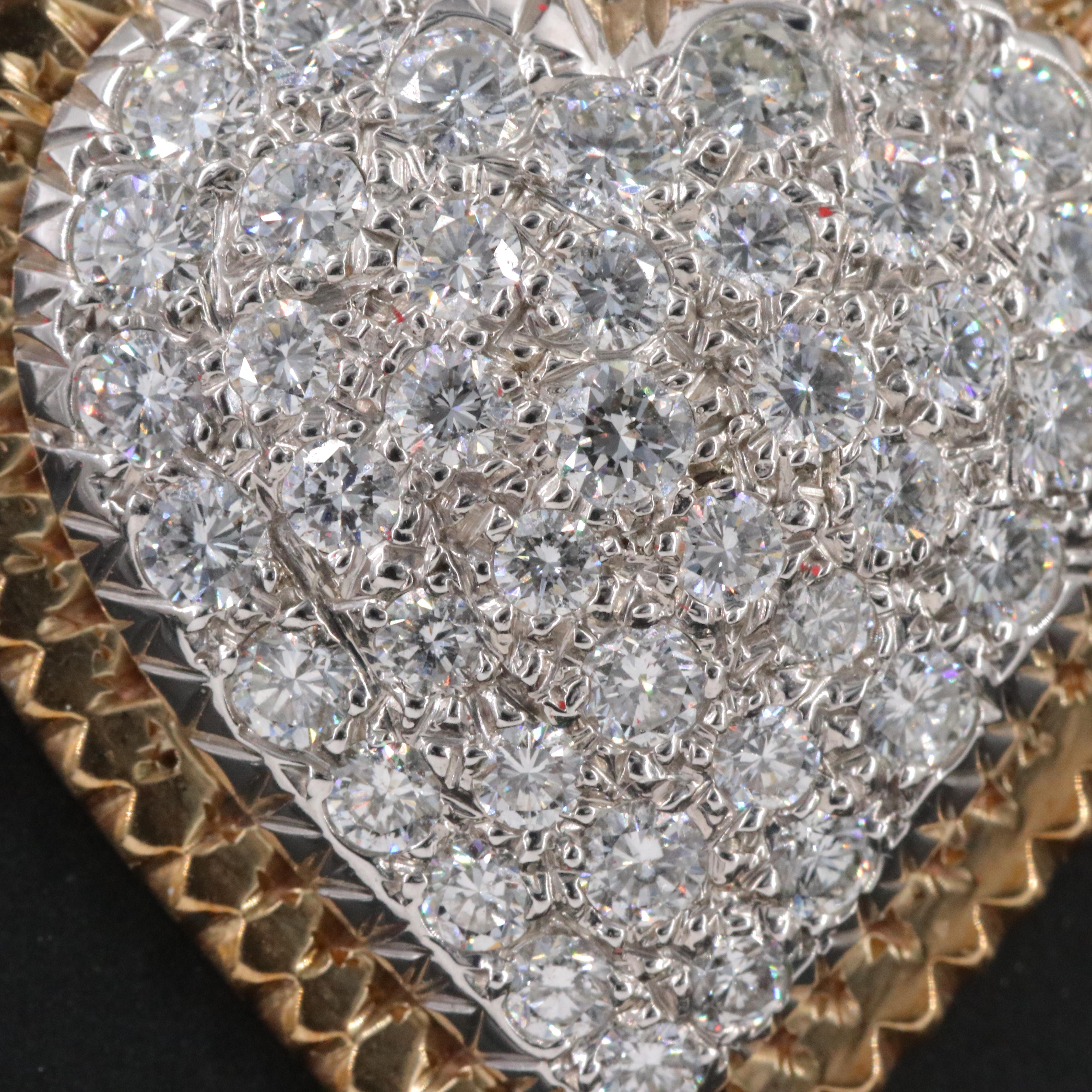 14K 1.90 CTW Pavé Diamond Heart Pendant