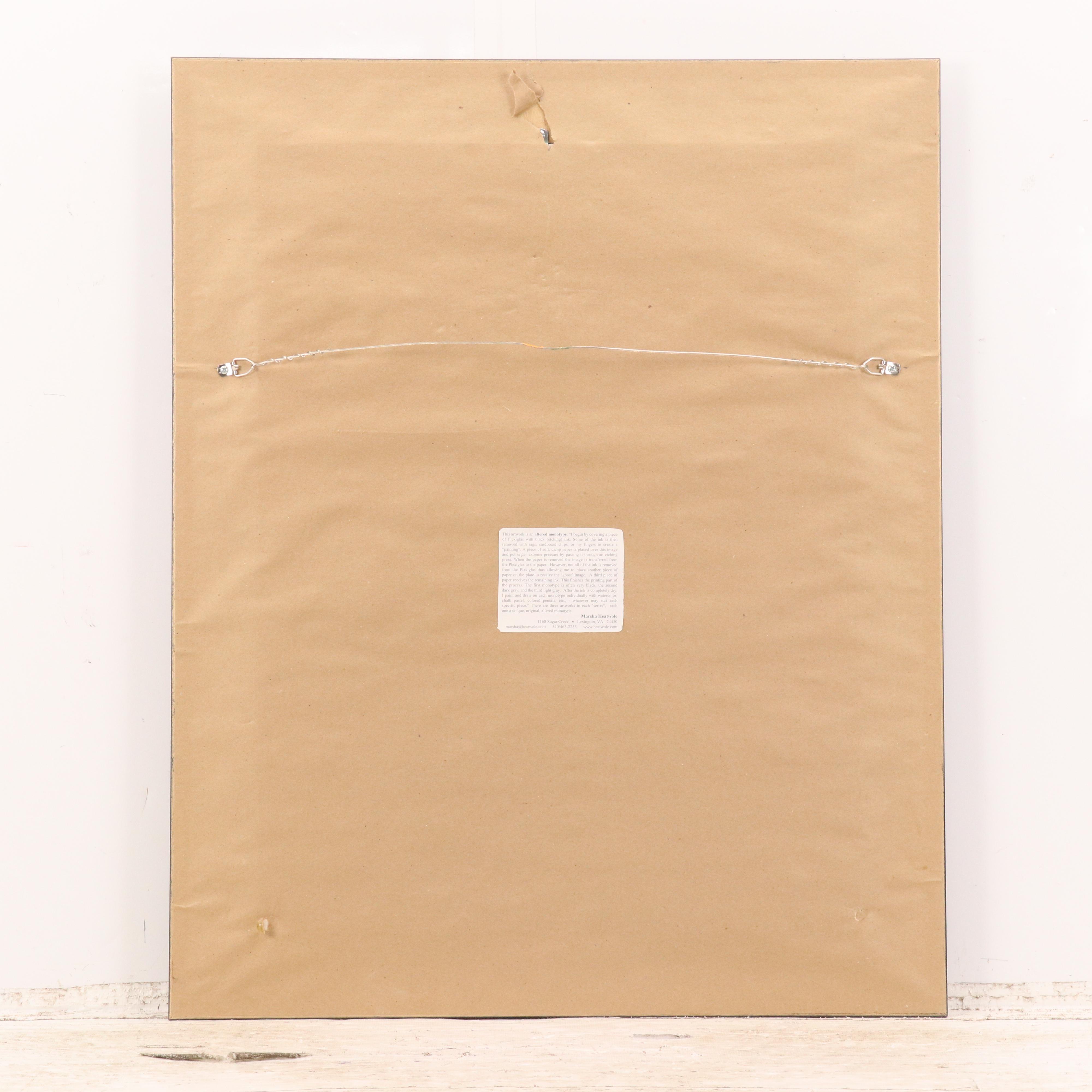 Marsha Heatwole Monoprint "Puma Romp," 2001