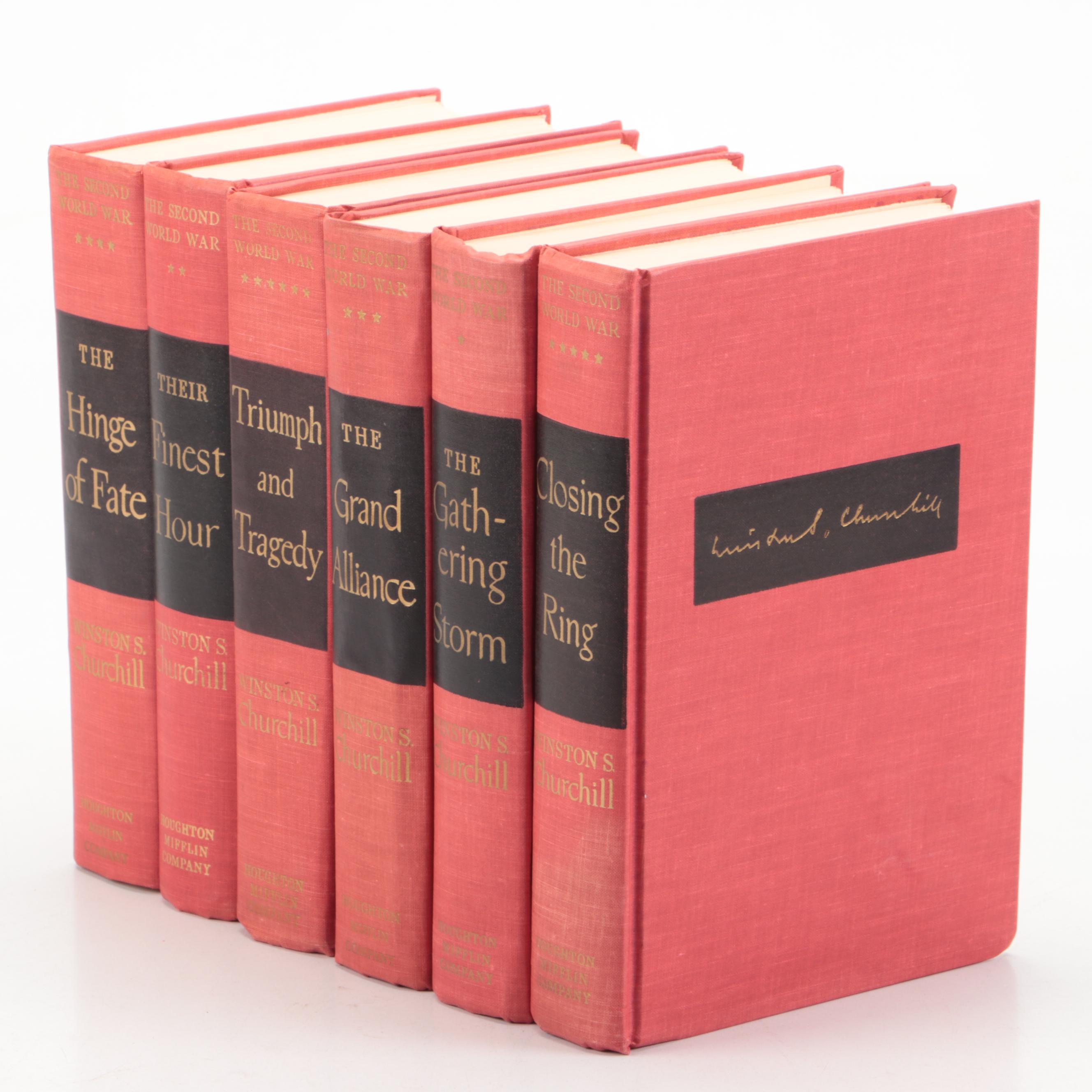 "The Second World War" Six-Volume Set by Winston S. Churchill, Mid-20th Century
