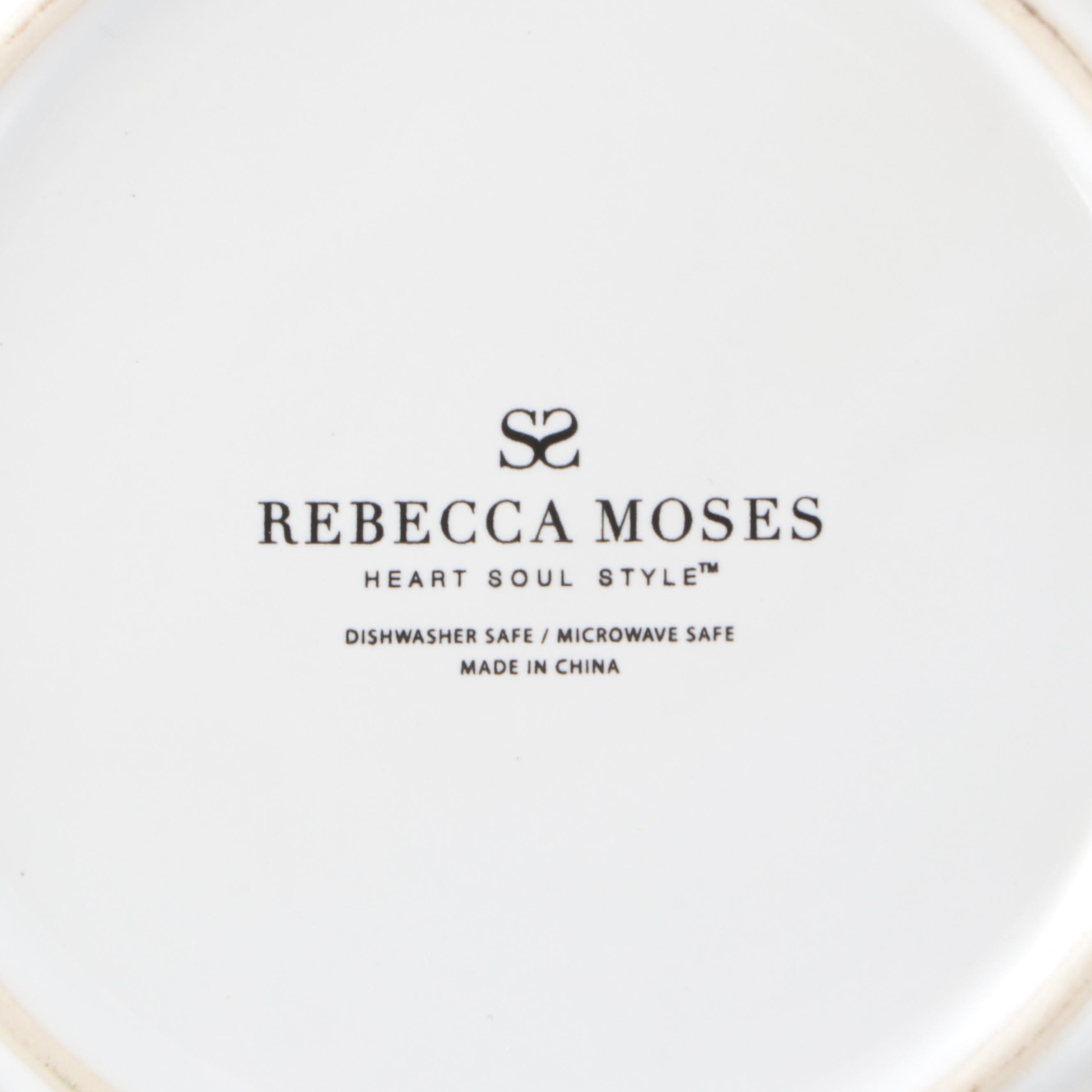 Rebecca Moses Ceramic Black Silhouette Salad Plates