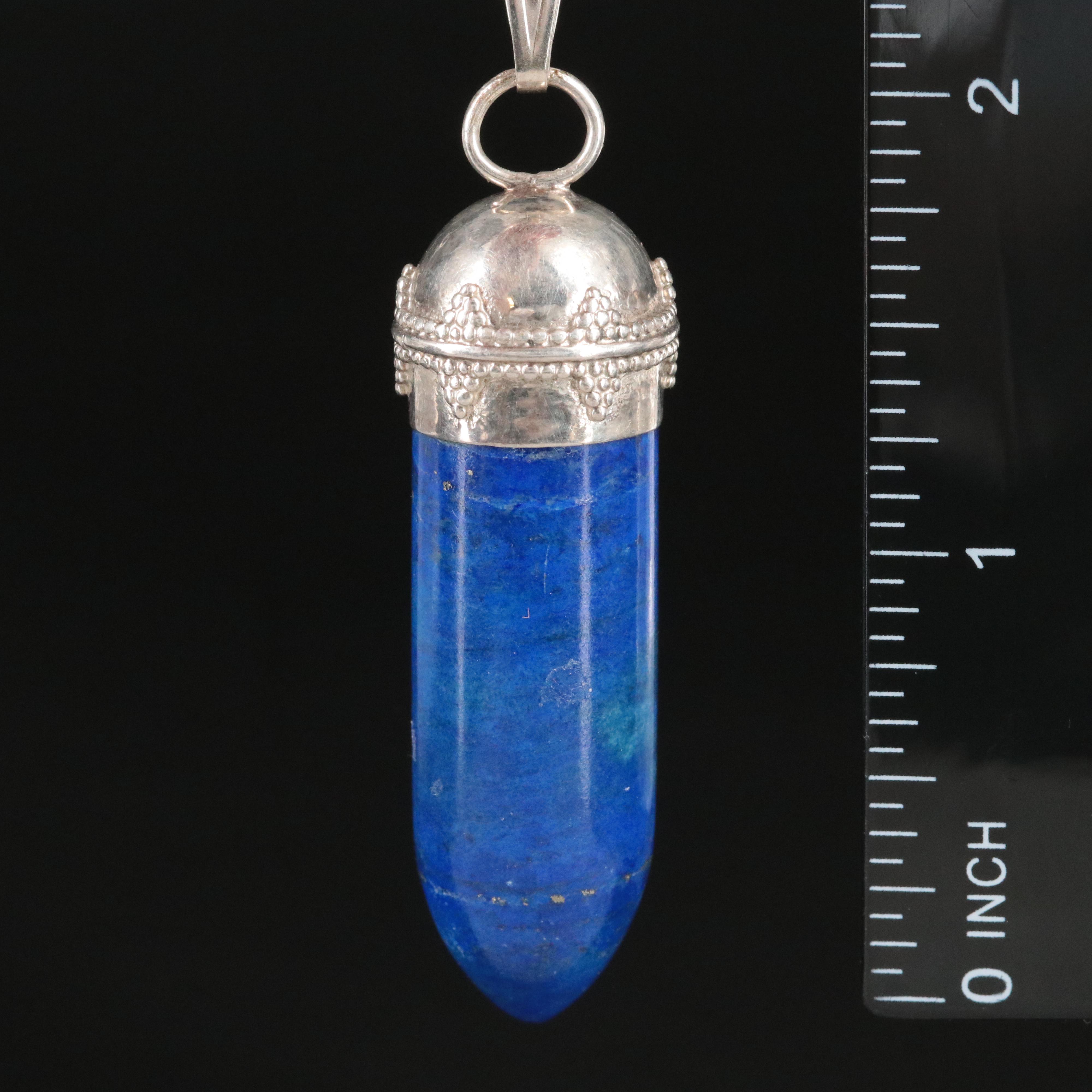 Sterling Lapis Lazuli Pendant Necklace
