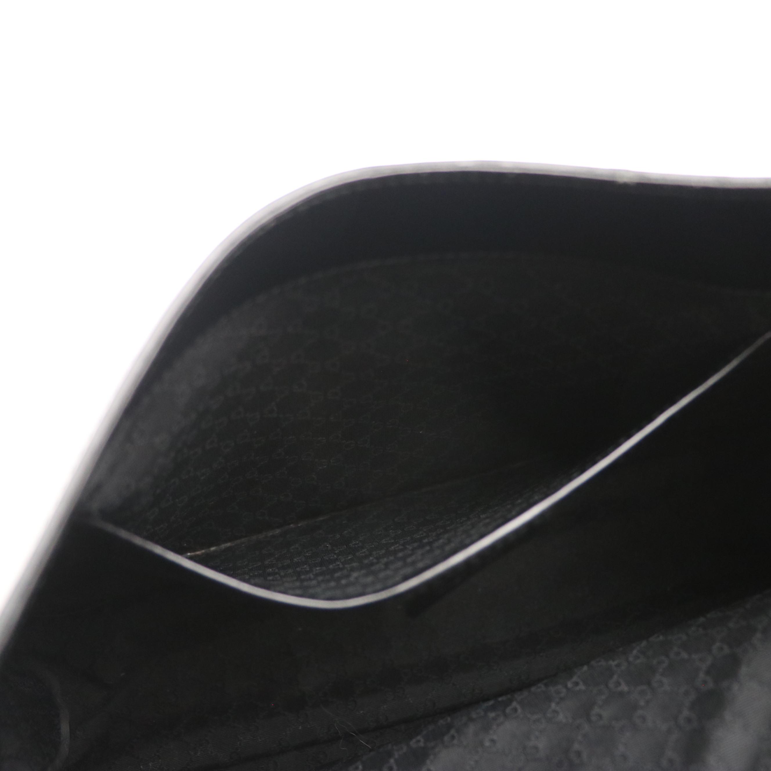 Gucci Black Leather Top Handle Shoulder Bag with Contrast Running Stitch