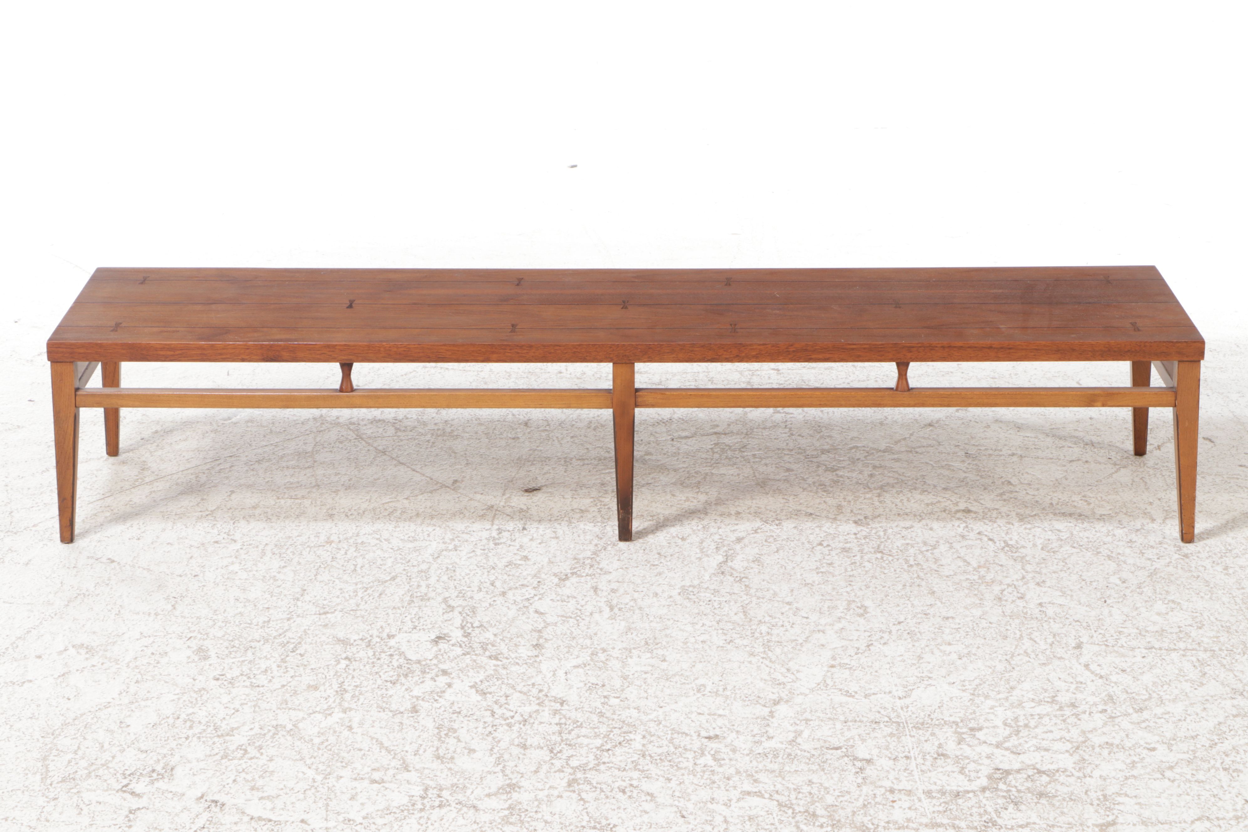 Lane Mid Century Modern Walnut Long Coffee Table