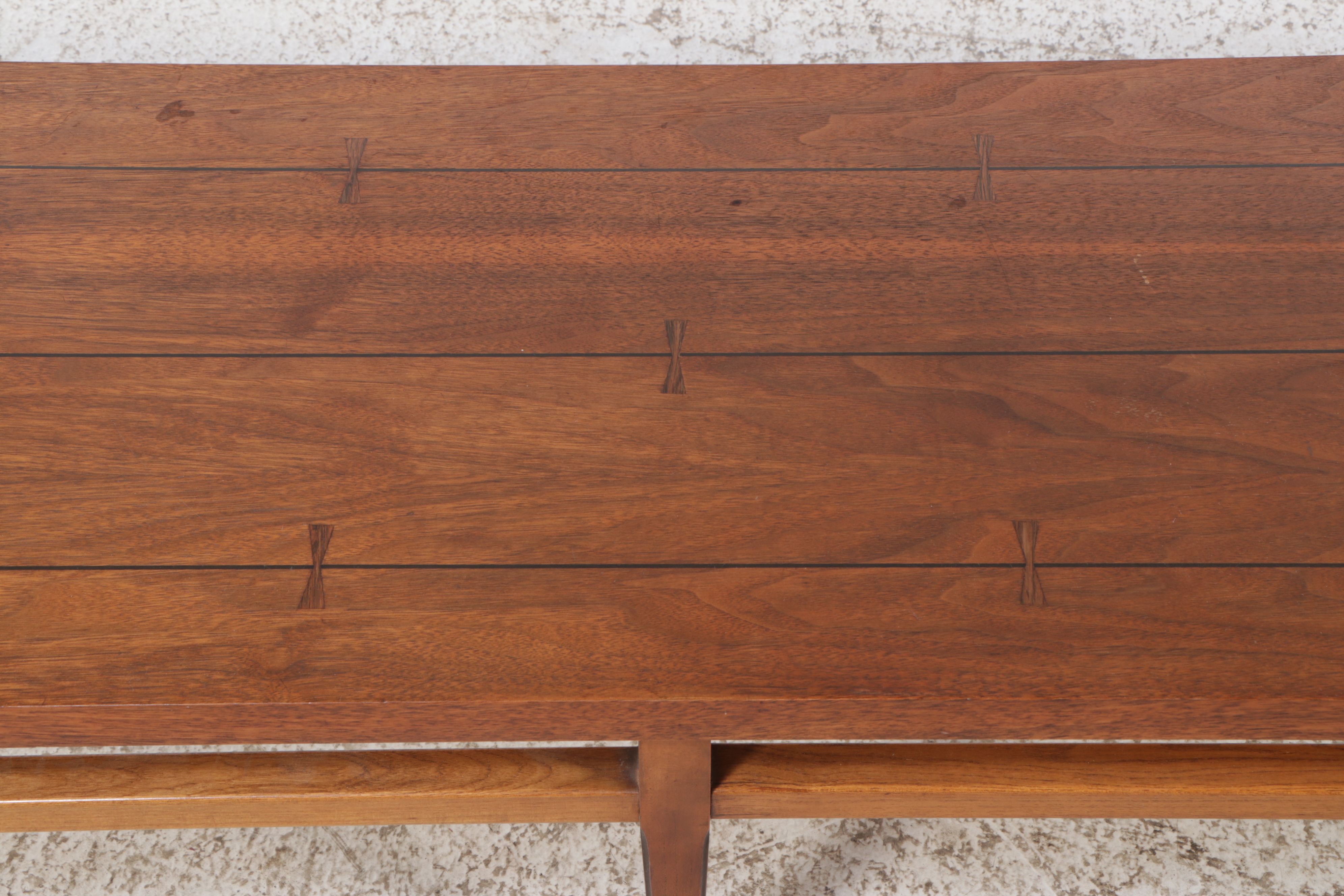 Lane Mid Century Modern Walnut Long Coffee Table