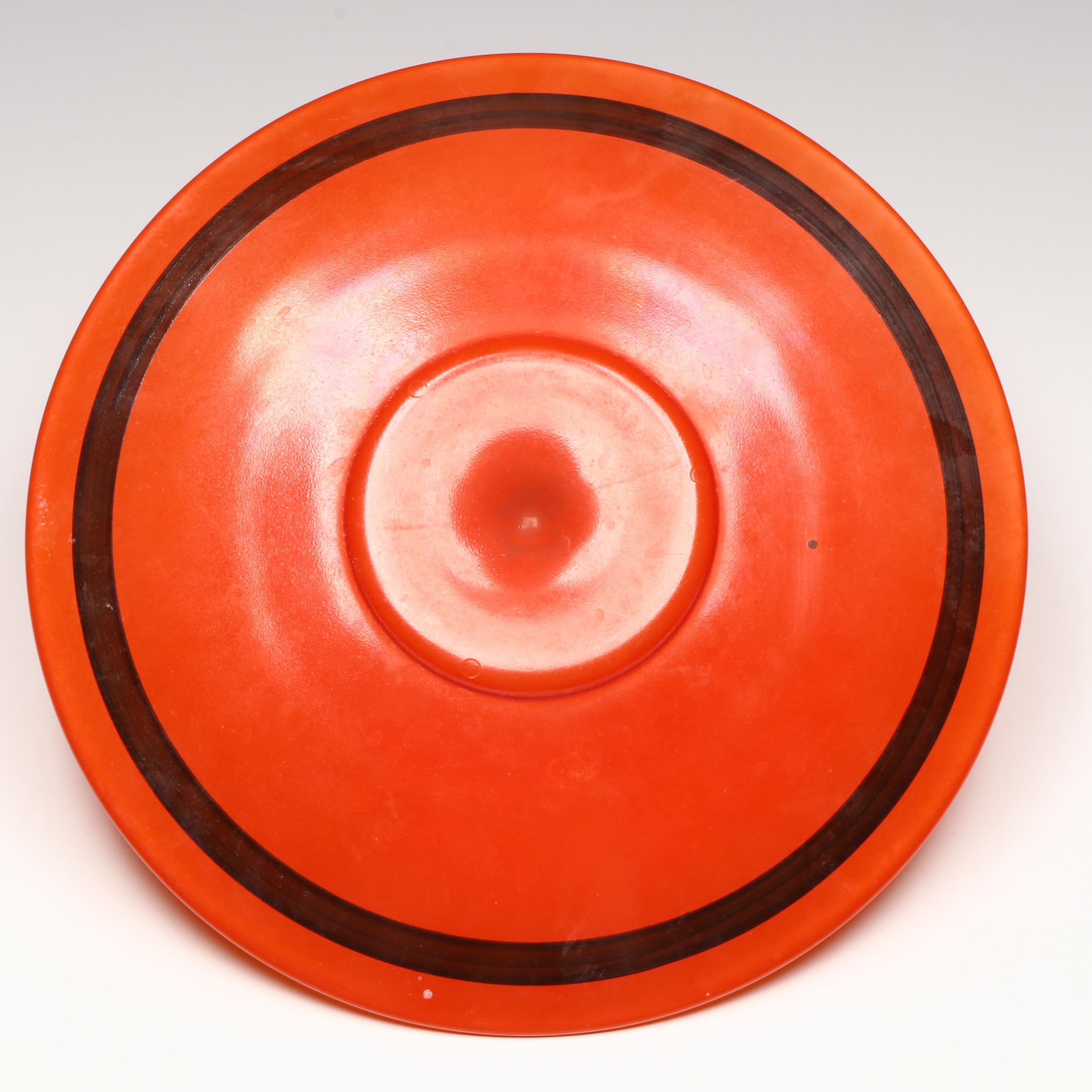 Art Deco Style Glass Bowl and Tidbit Tray with Other Steak Knives and Flatware