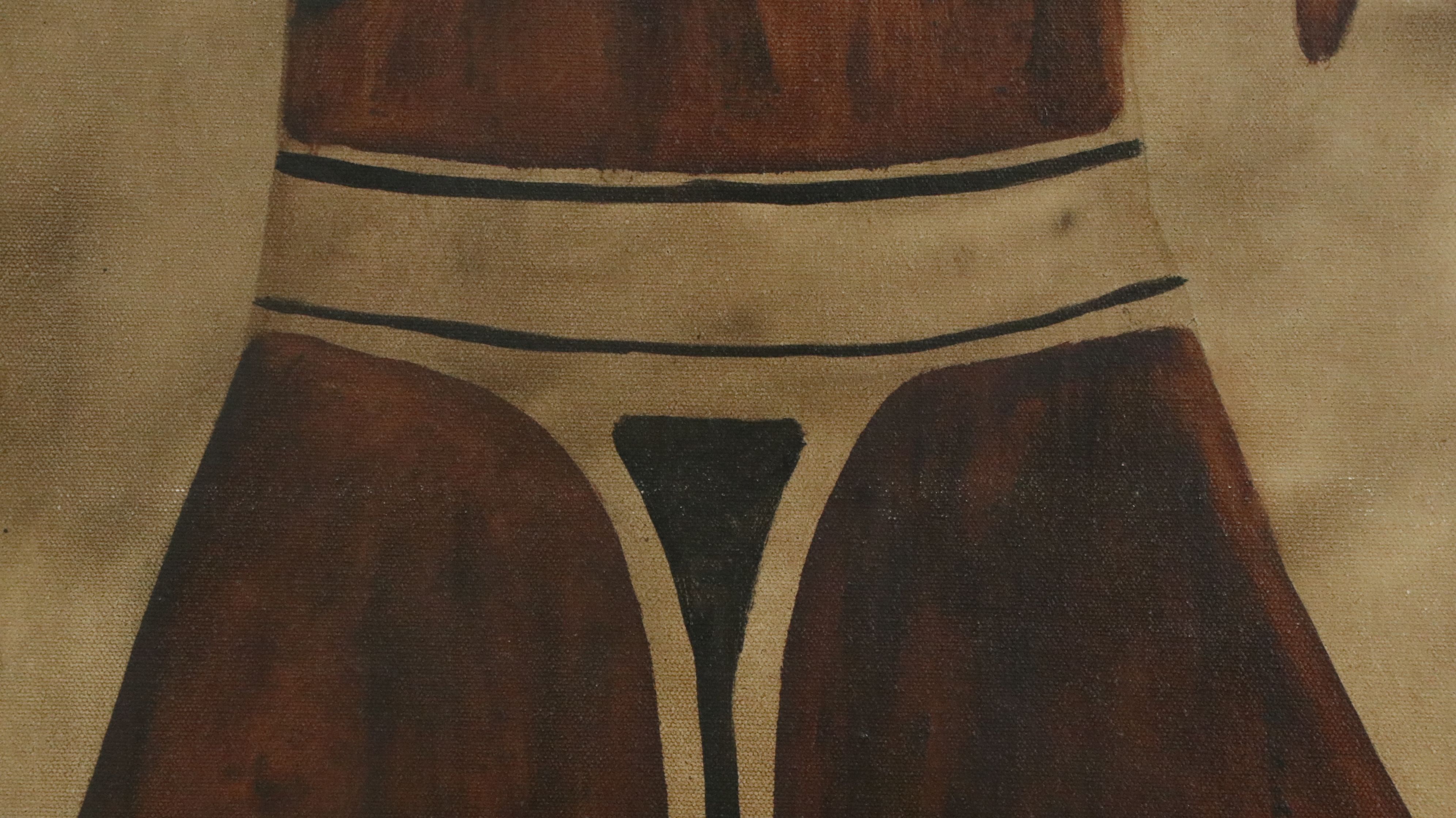 Acrylic Diptych of Stylized Horses, 21st Century