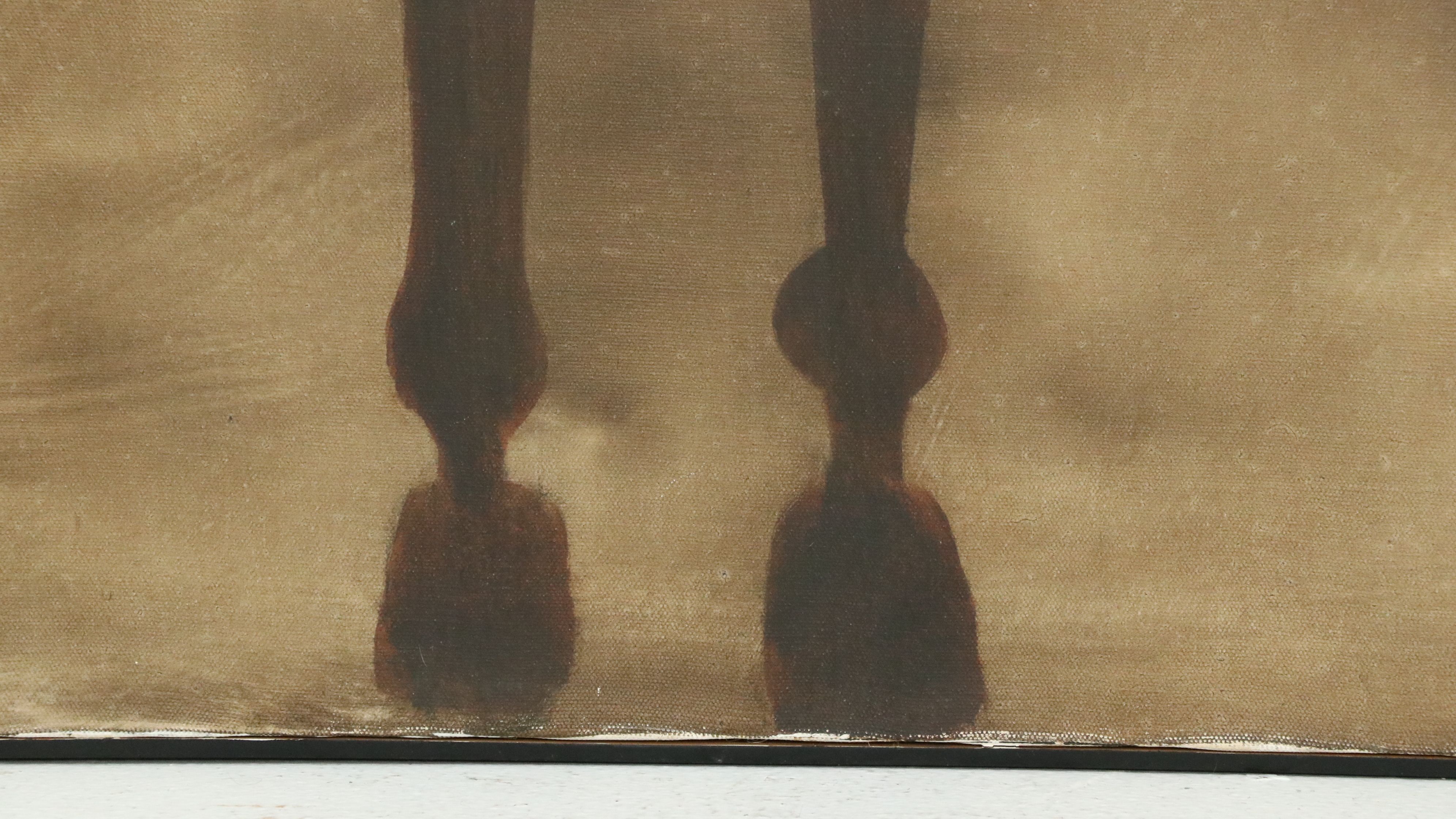 Acrylic Diptych of Stylized Horses, 21st Century