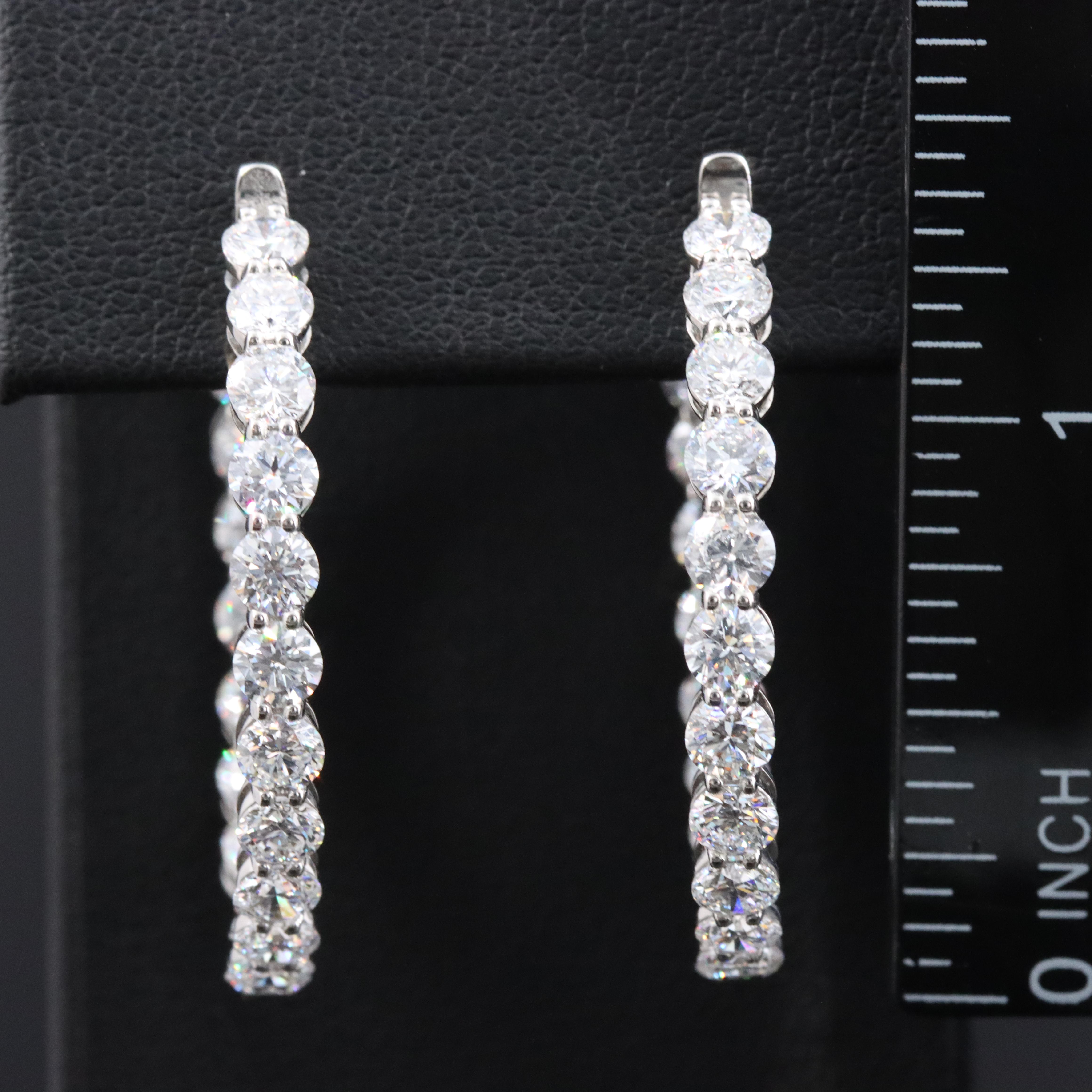 Platinum 7.68 CTW Lab Grown Diamond Inside Out Hoop Earrings