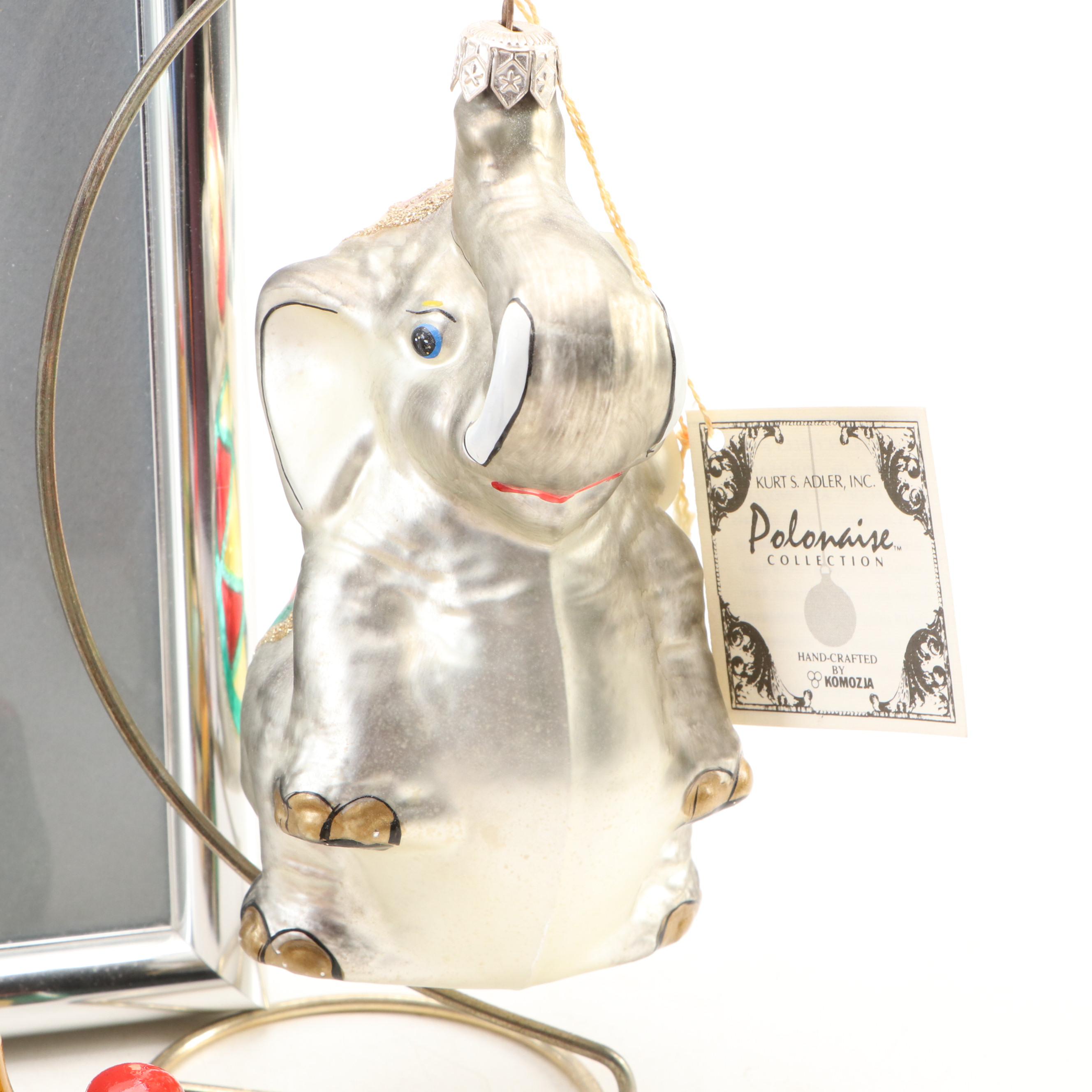Komozja Polish Glass Ornament and More Elephant Shaped Decor