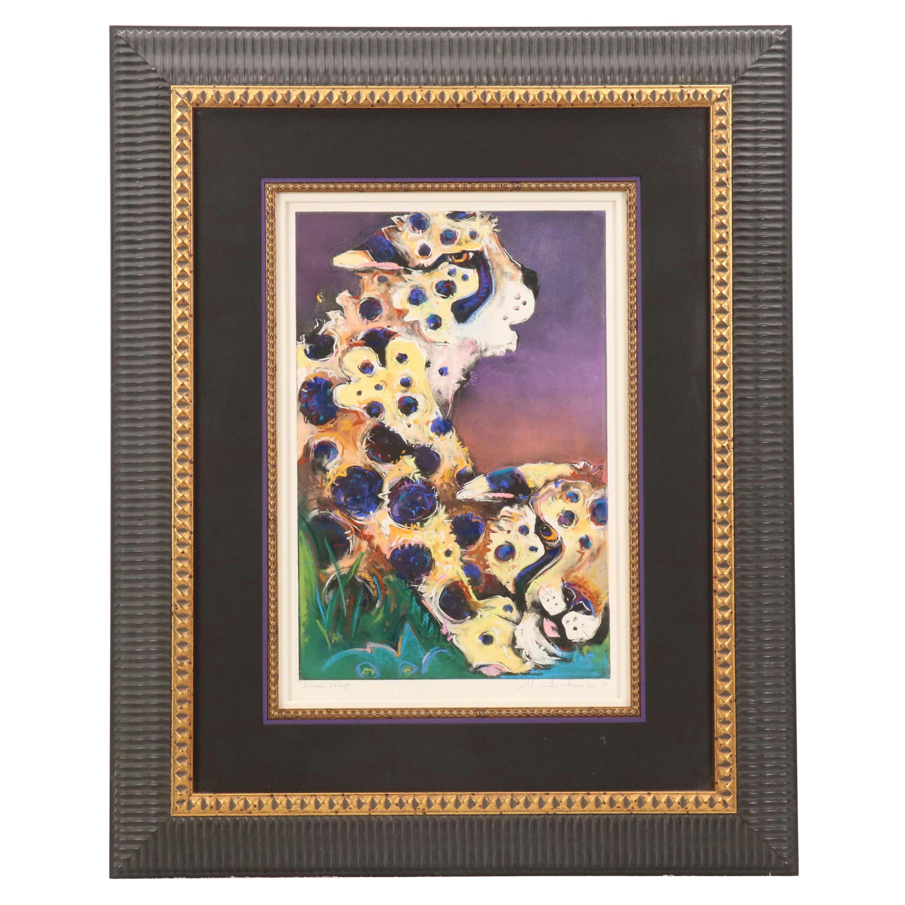 Marsha Heatwole Monoprint "Puma Romp," 2001