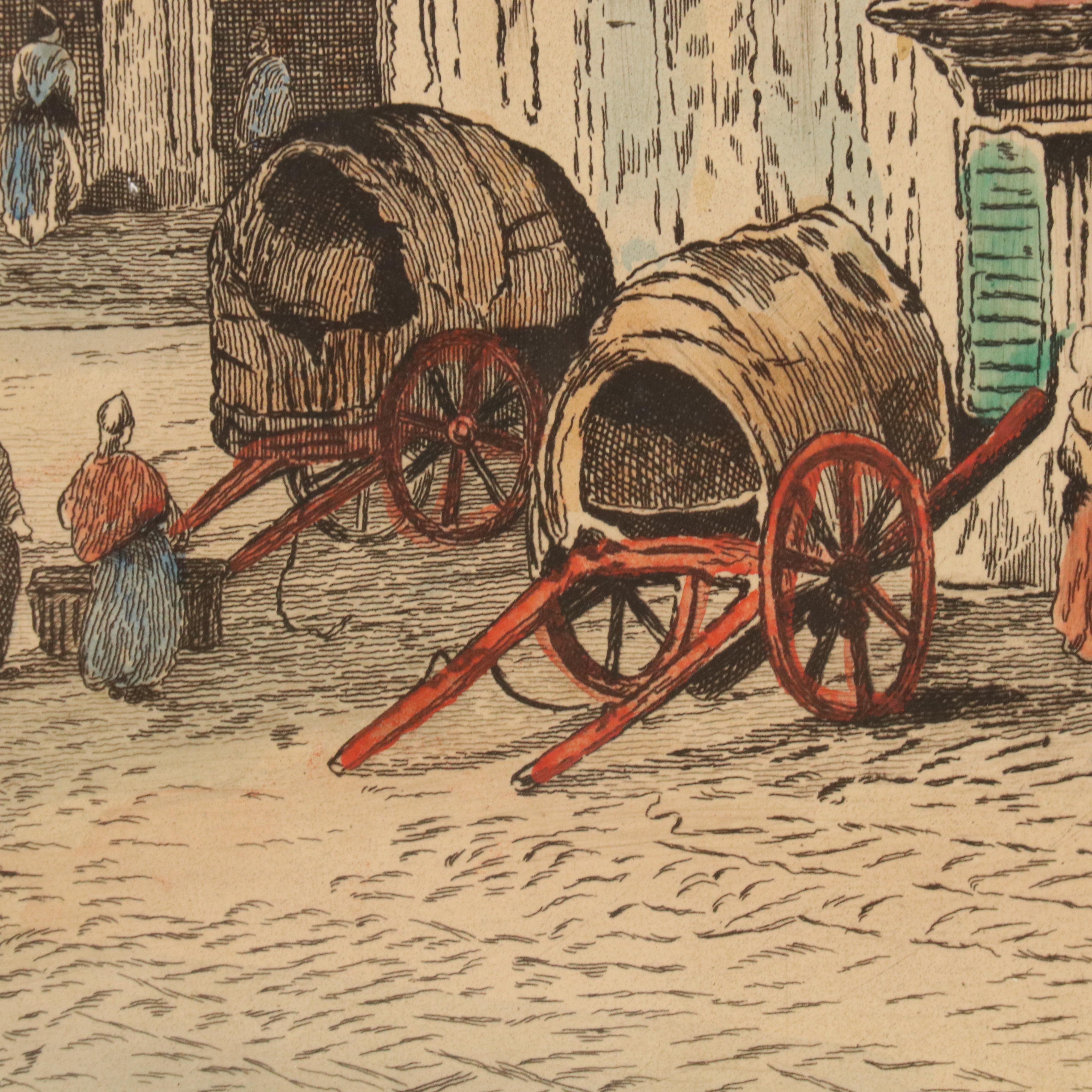 Bentley and Dibdin Hand-Colored Etching "Abbeville"