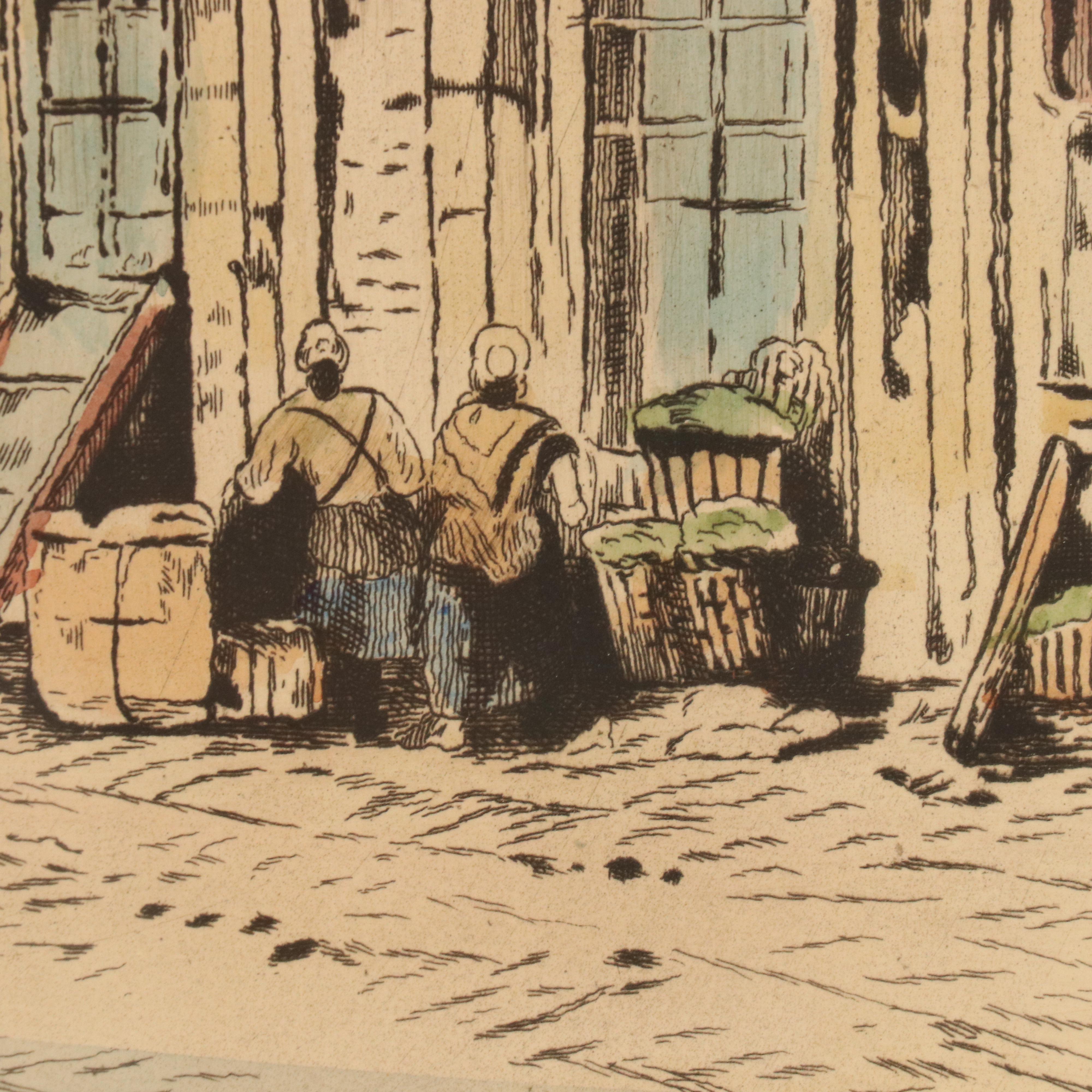 Bentley and Dibdin Hand-Colored Etching "Abbeville"